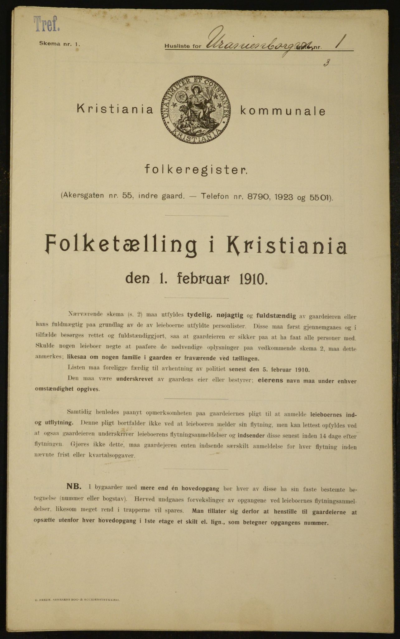 OBA, Municipal Census 1910 for Kristiania, 1910, p. 114082