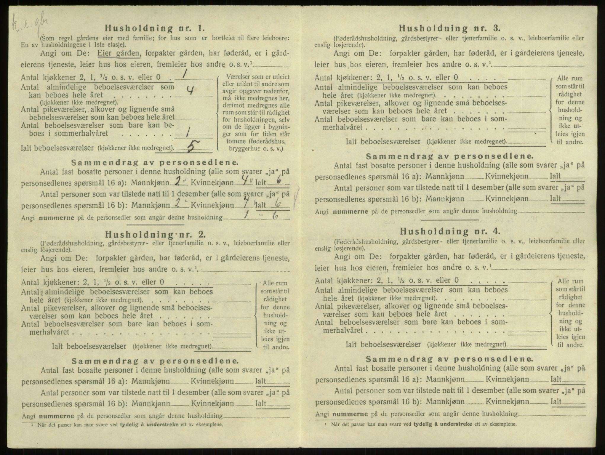 SAB, 1920 census for Breim, 1920, p. 202