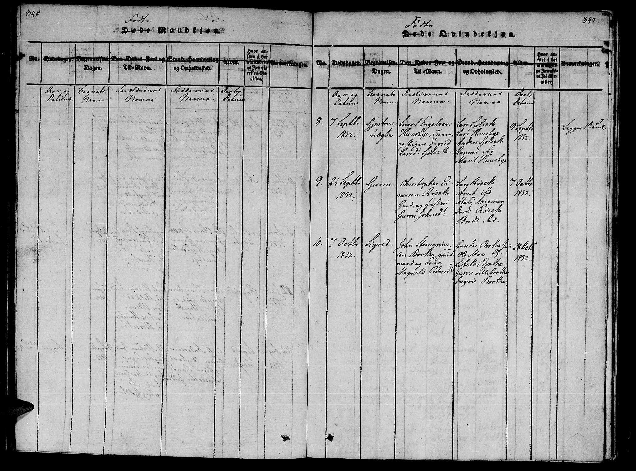 Ministerialprotokoller, klokkerbøker og fødselsregistre - Møre og Romsdal, AV/SAT-A-1454/590/L1011: Parish register (official) no. 590A03 /3, 1819-1832, p. 346-347