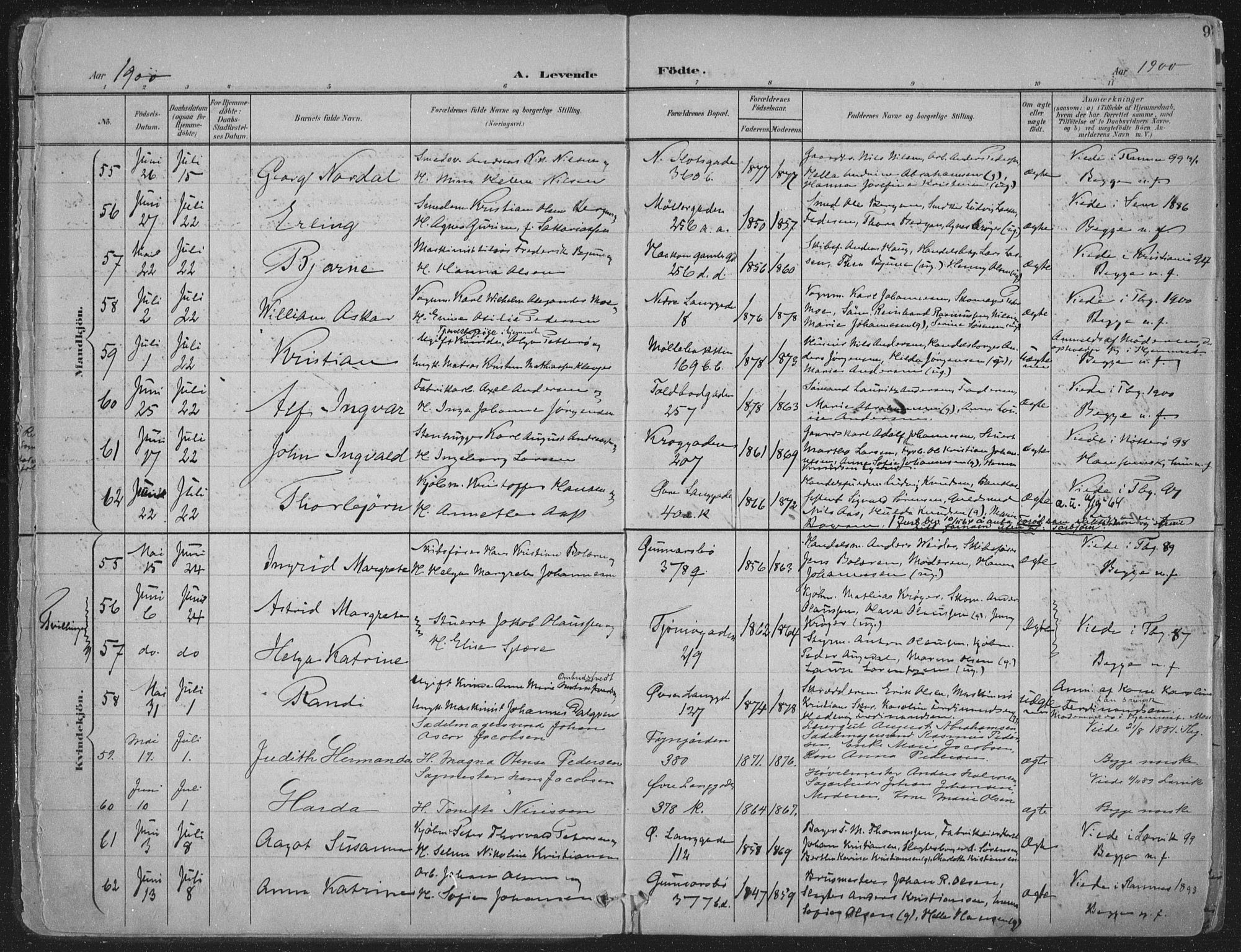 Tønsberg kirkebøker, SAKO/A-330/F/Fa/L0014: Parish register (official) no. I 14, 1900-1913, p. 9