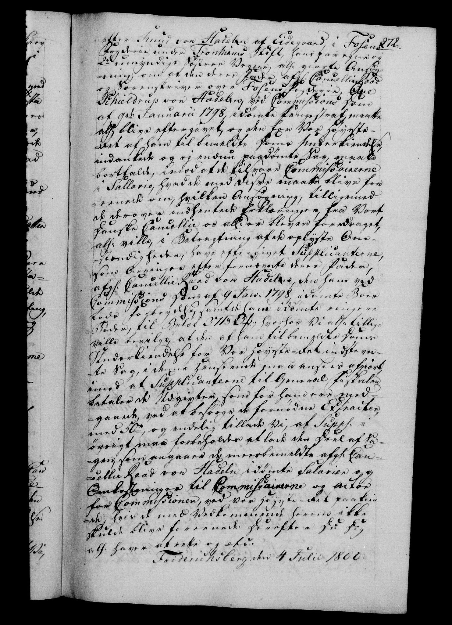 Danske Kanselli 1800-1814, RA/EA-3024/H/Hf/Hfb/Hfba/L0001: Registranter, 1800-1801, p. 272a