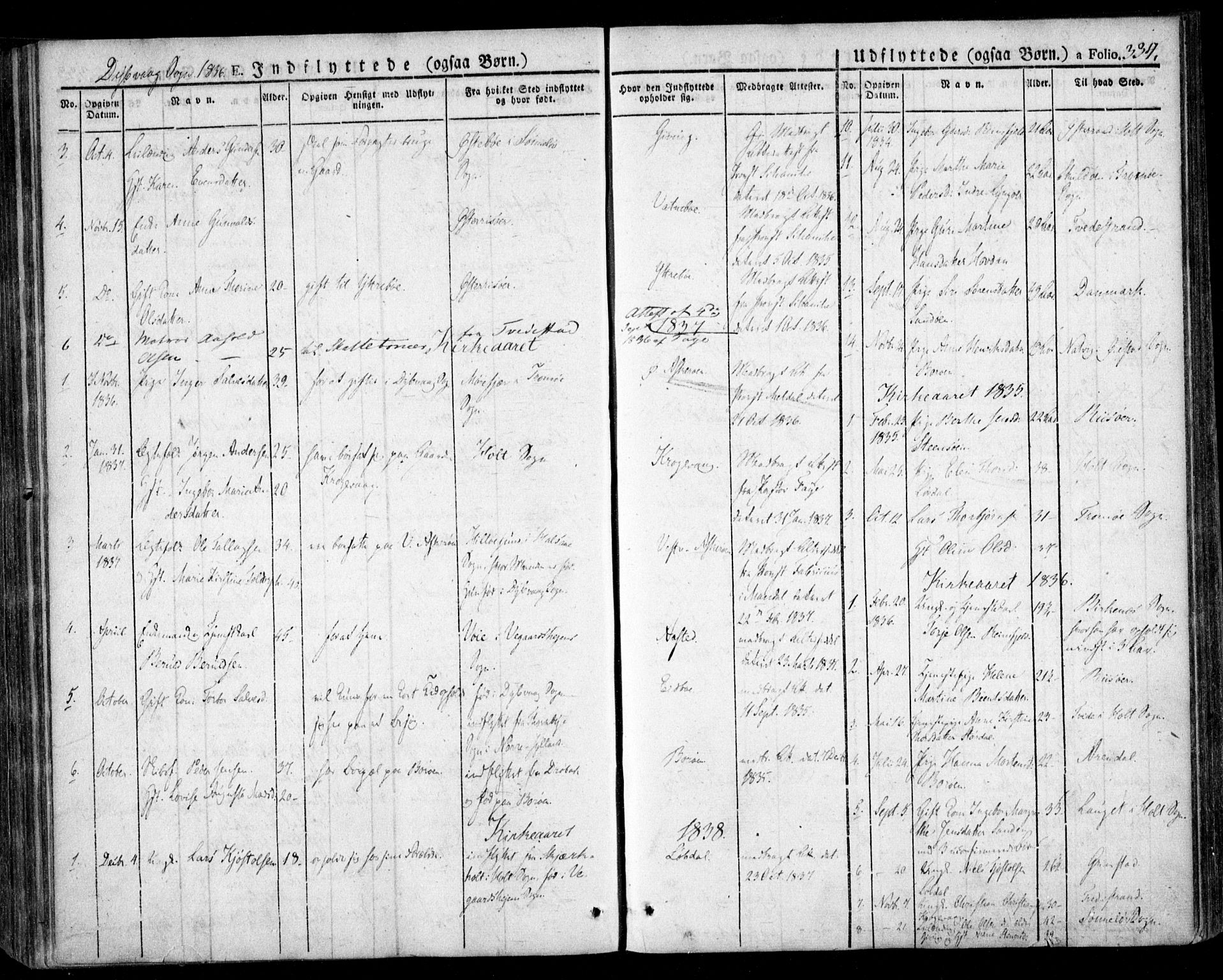 Dypvåg sokneprestkontor, SAK/1111-0007/F/Fa/Faa/L0004: Parish register (official) no. A 4, 1824-1840, p. 334