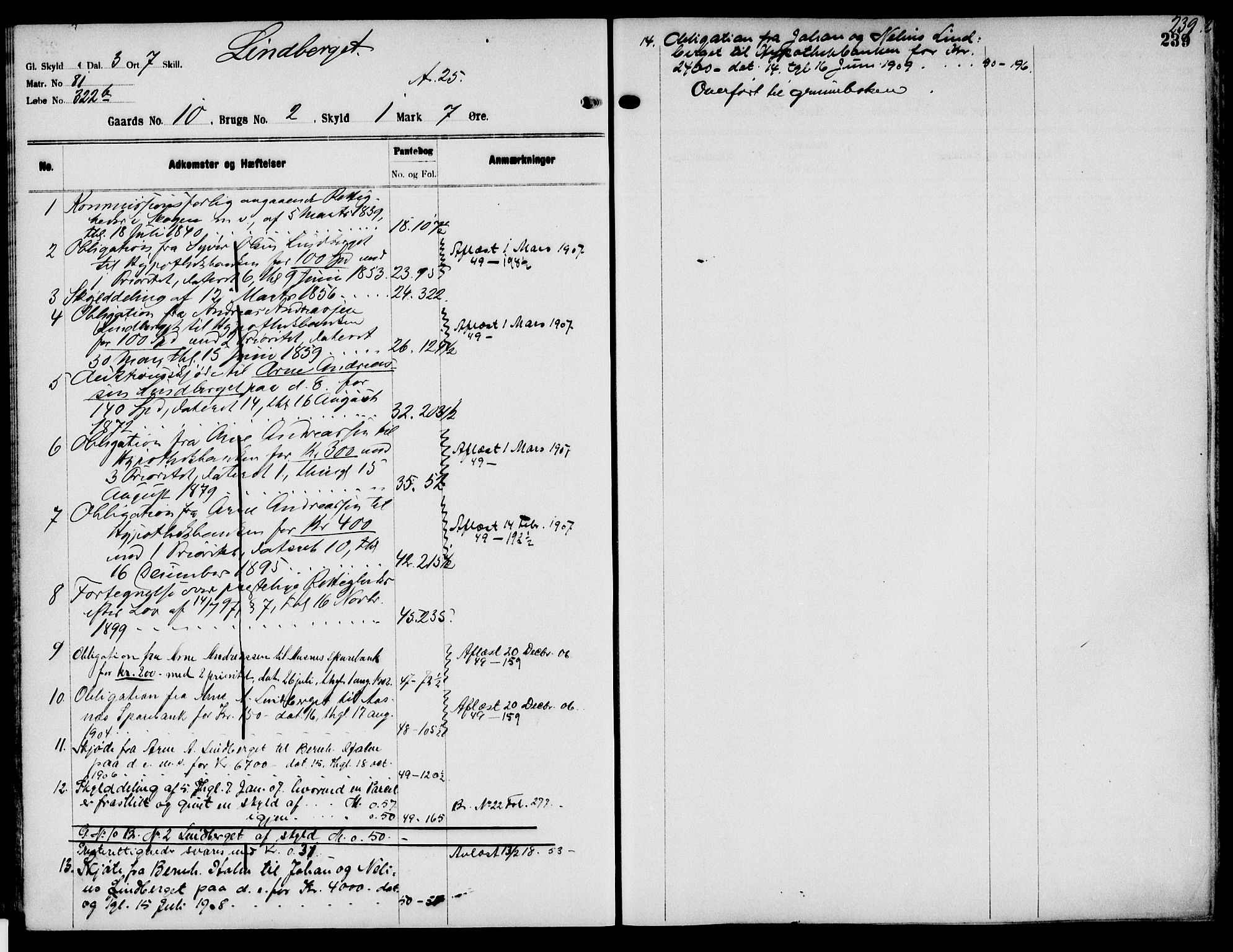 Solør tingrett, AV/SAH-TING-008/H/Ha/Haj/L0001: Mortgage register no. I, 1900-1935, p. 239