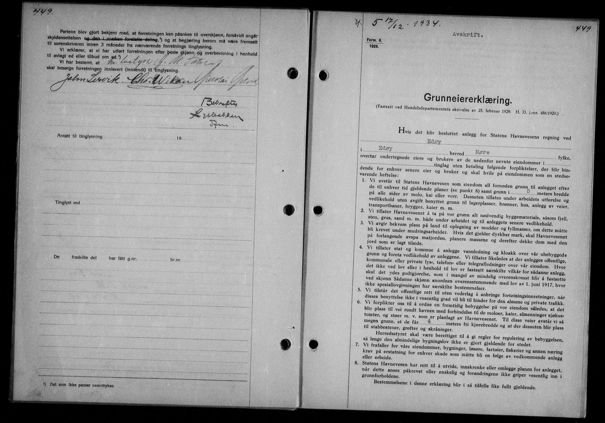 Nordmøre sorenskriveri, AV/SAT-A-4132/1/2/2Ca/L0082: Mortgage book no. 72, 1934-1934, Deed date: 17.12.1934