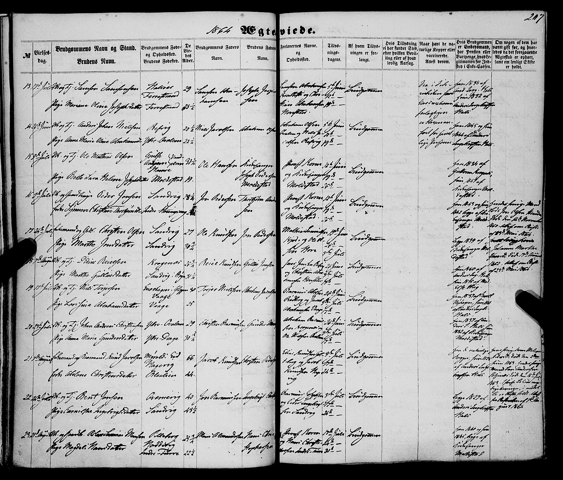 Selje sokneprestembete, AV/SAB-A-99938/H/Ha/Haa/Haaa: Parish register (official) no. A 11, 1858-1870, p. 207