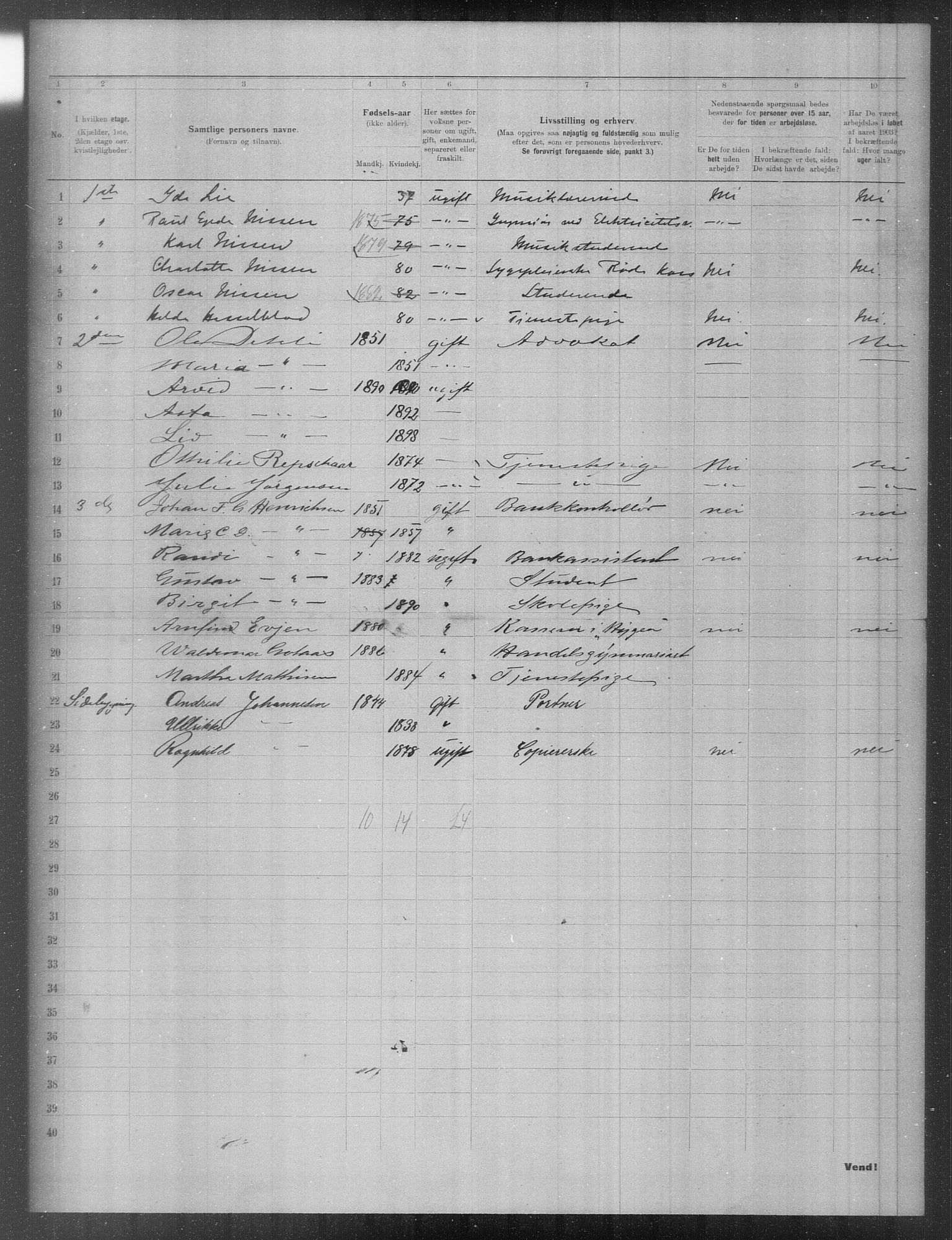 OBA, Municipal Census 1903 for Kristiania, 1903, p. 11397