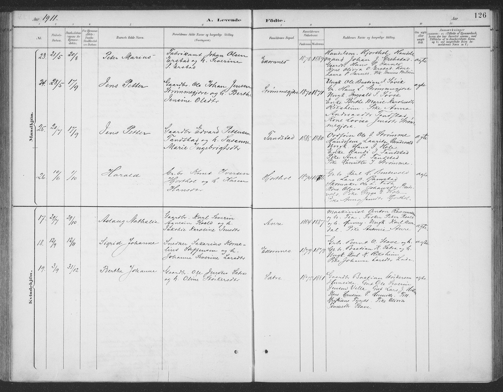 Ministerialprotokoller, klokkerbøker og fødselsregistre - Møre og Romsdal, SAT/A-1454/523/L0335: Parish register (official) no. 523A02, 1891-1911, p. 126