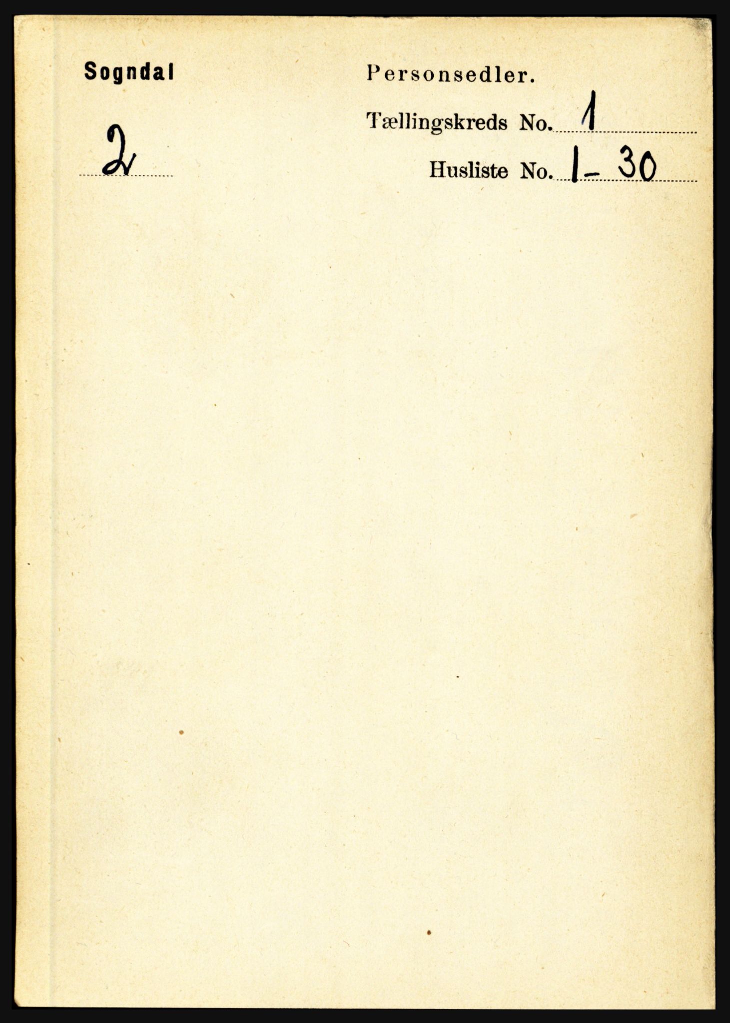 RA, 1891 census for 1420 Sogndal, 1891, p. 95