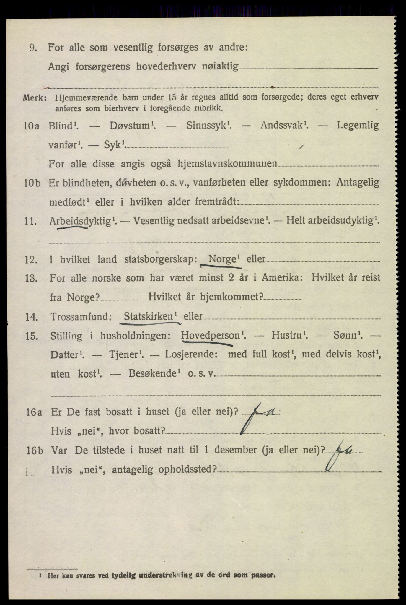 SAH, 1920 census for Vestre Toten, 1920, p. 12997