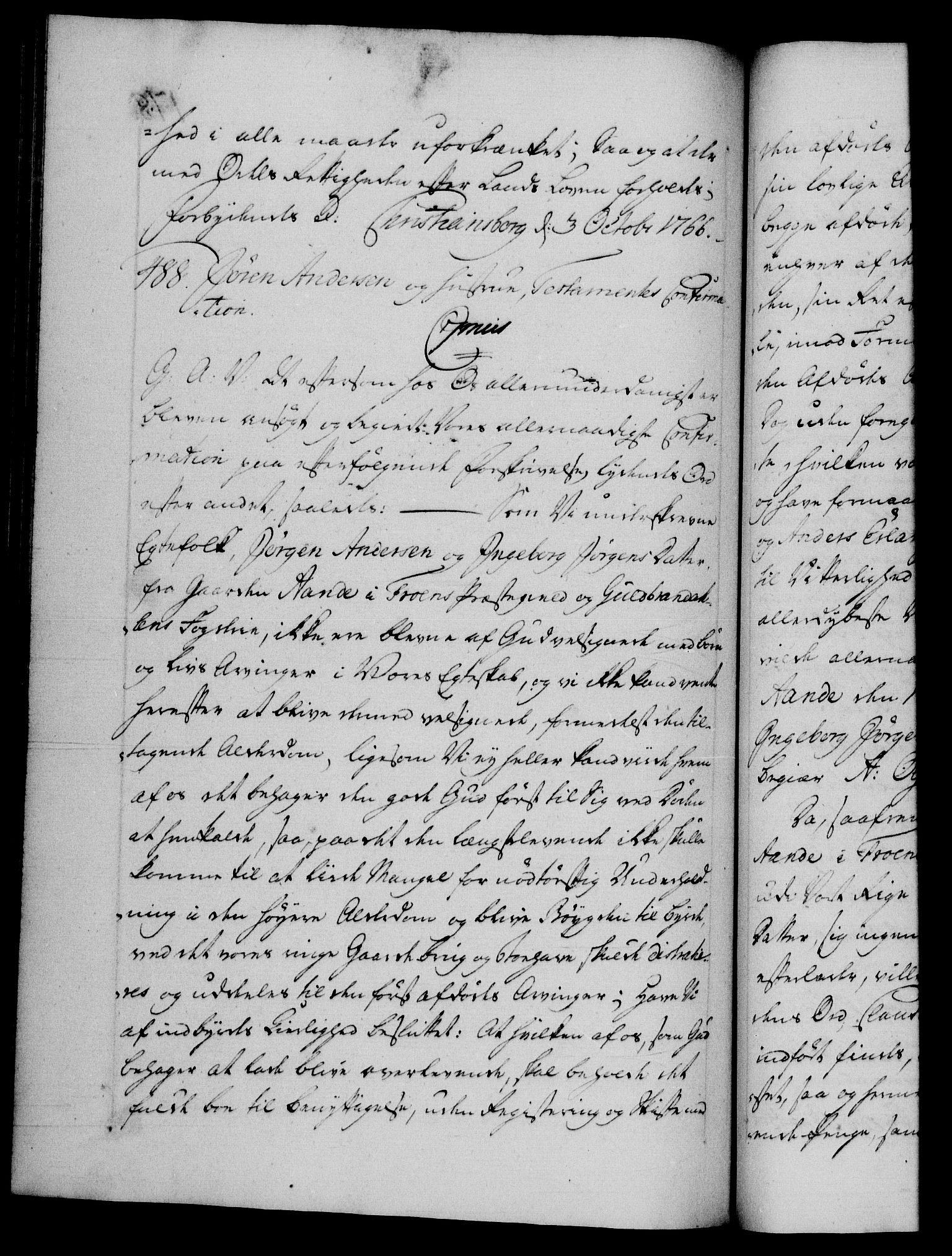 Danske Kanselli 1572-1799, AV/RA-EA-3023/F/Fc/Fca/Fcaa/L0043: Norske registre, 1766-1768, p. 177b