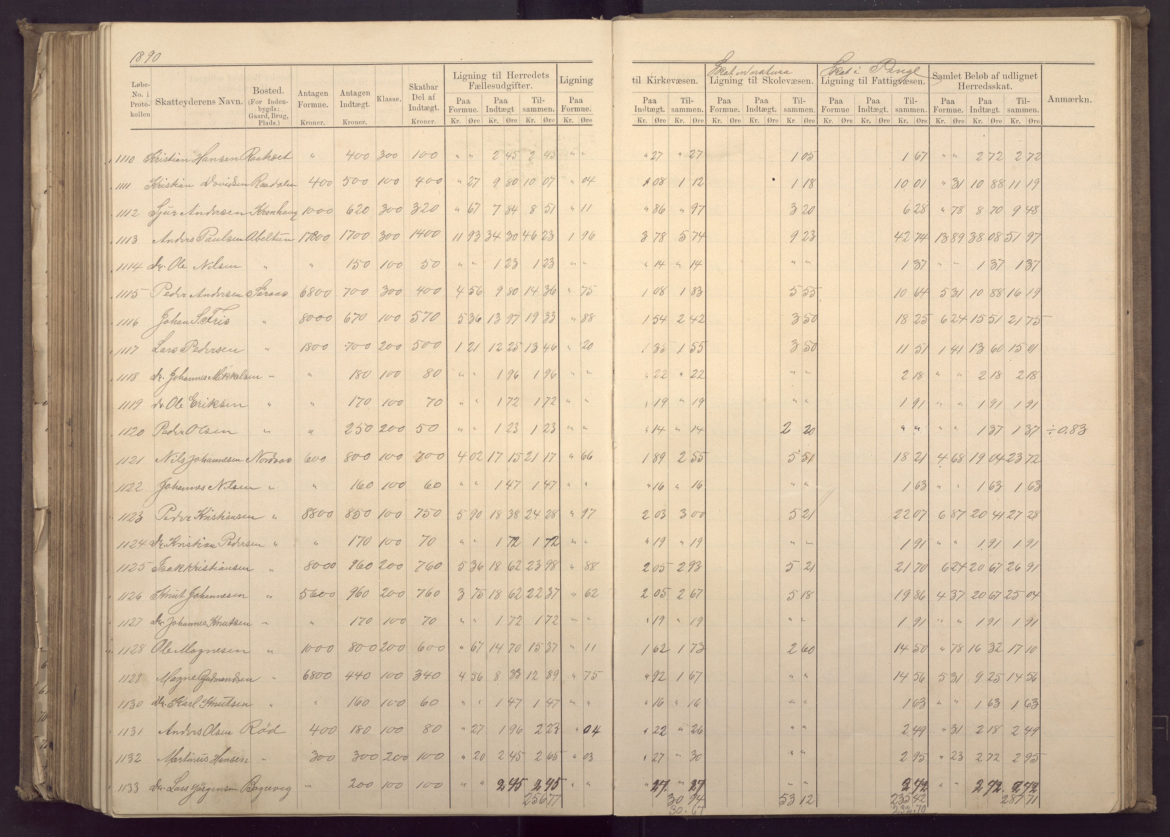 Fana kommune. Herredskassereren, BBA/A-0504/J/Jc/L0003: Ligningsprotokoll for Fana herred;, 1883-1891, p. 347