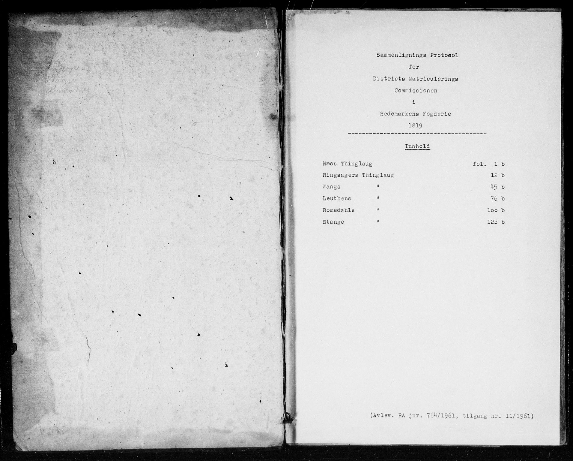 Hovedmatrikkelkommisjonen, RA/S-1529, 1819