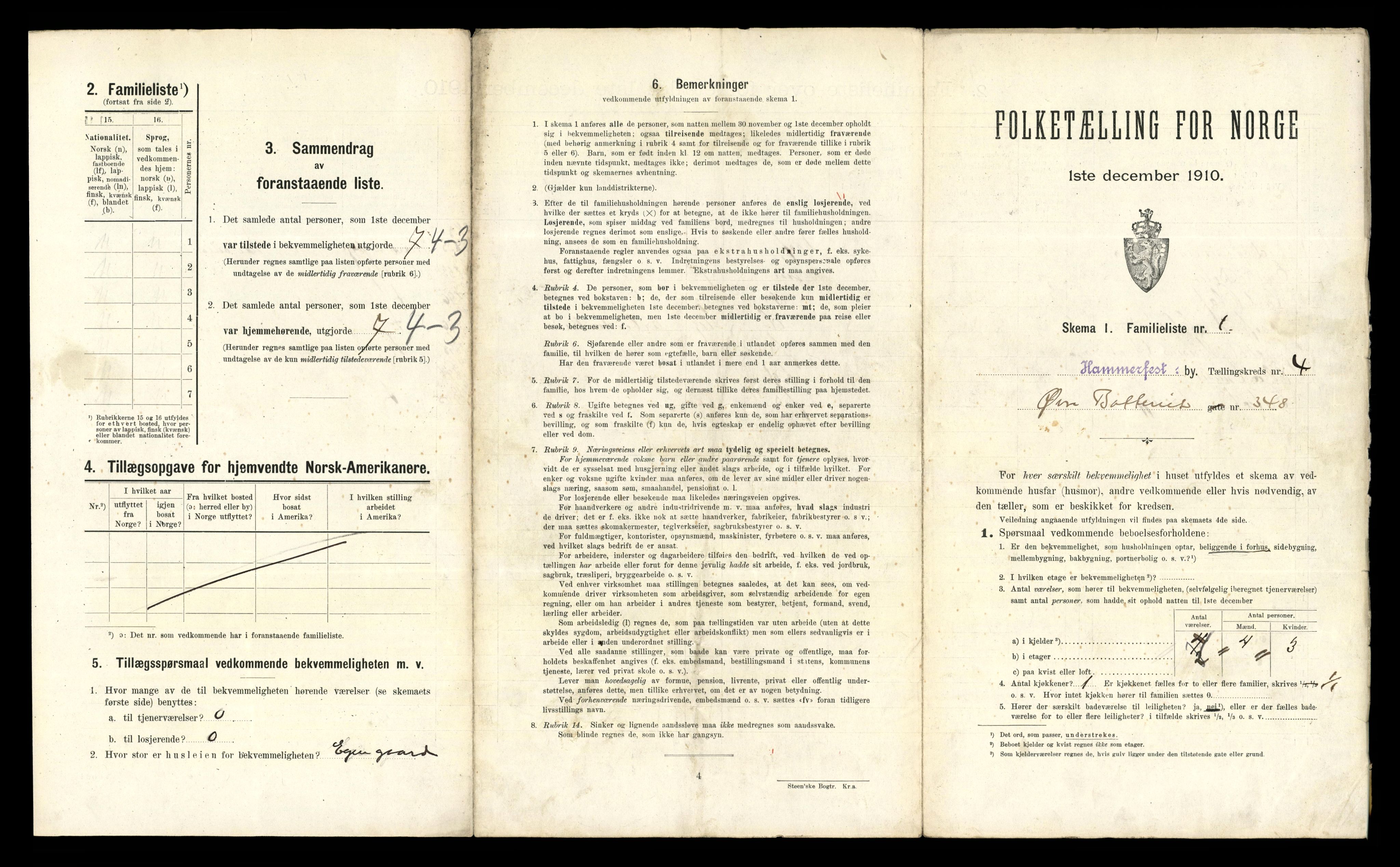 RA, 1910 census for Hammerfest, 1910, p. 792