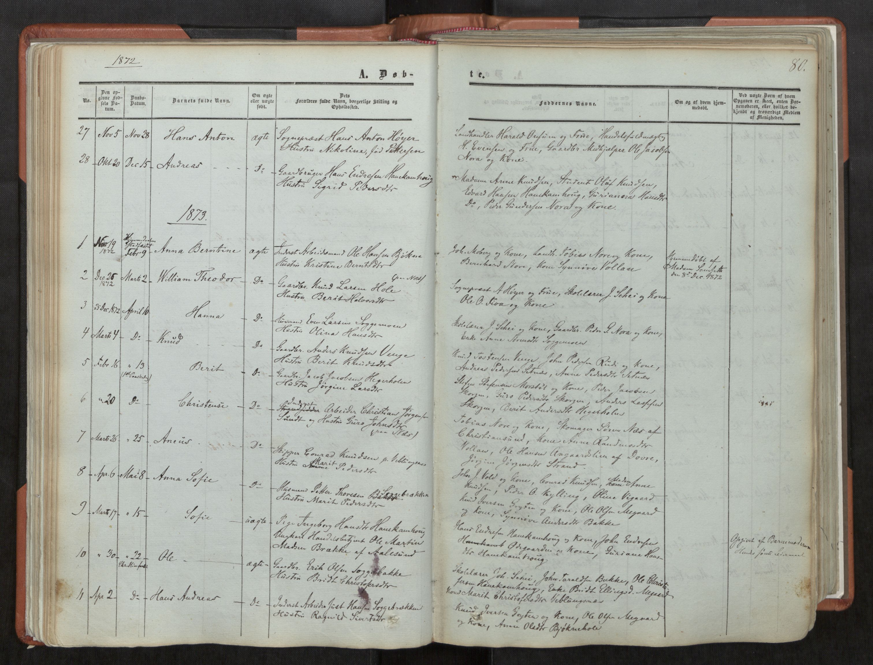 Ministerialprotokoller, klokkerbøker og fødselsregistre - Møre og Romsdal, AV/SAT-A-1454/544/L0572: Parish register (official) no. 544A05, 1854-1886, p. 80