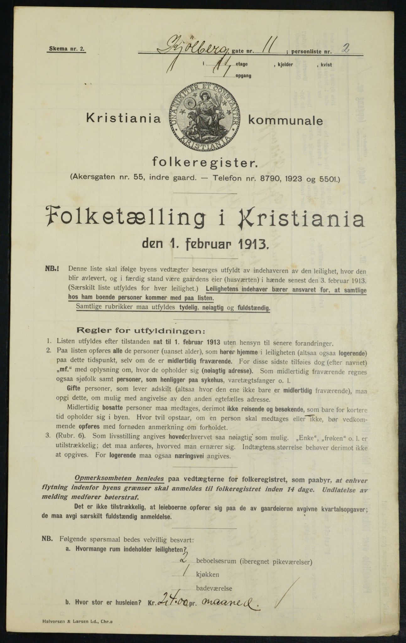 OBA, Municipal Census 1913 for Kristiania, 1913, p. 51234