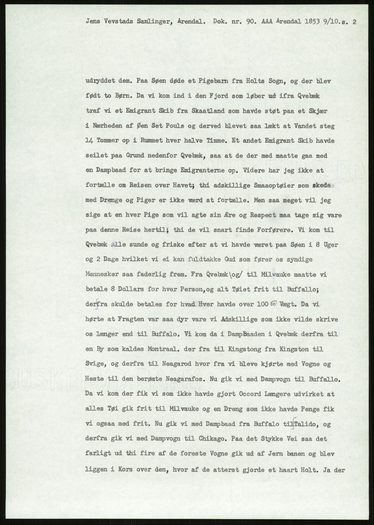 Samlinger til kildeutgivelse, Amerikabrevene, AV/RA-EA-4057/F/L0026: Innlån fra Aust-Agder: Aust-Agder-Arkivet - Erickson, 1838-1914, p. 839