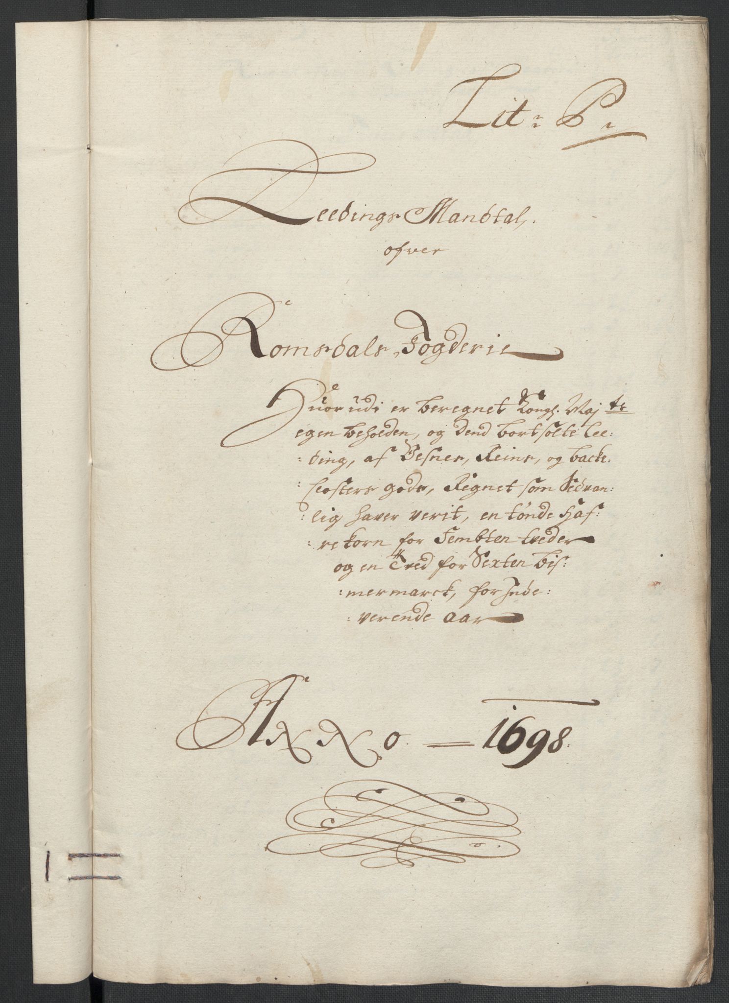 Rentekammeret inntil 1814, Reviderte regnskaper, Fogderegnskap, RA/EA-4092/R55/L3653: Fogderegnskap Romsdal, 1697-1698, p. 337