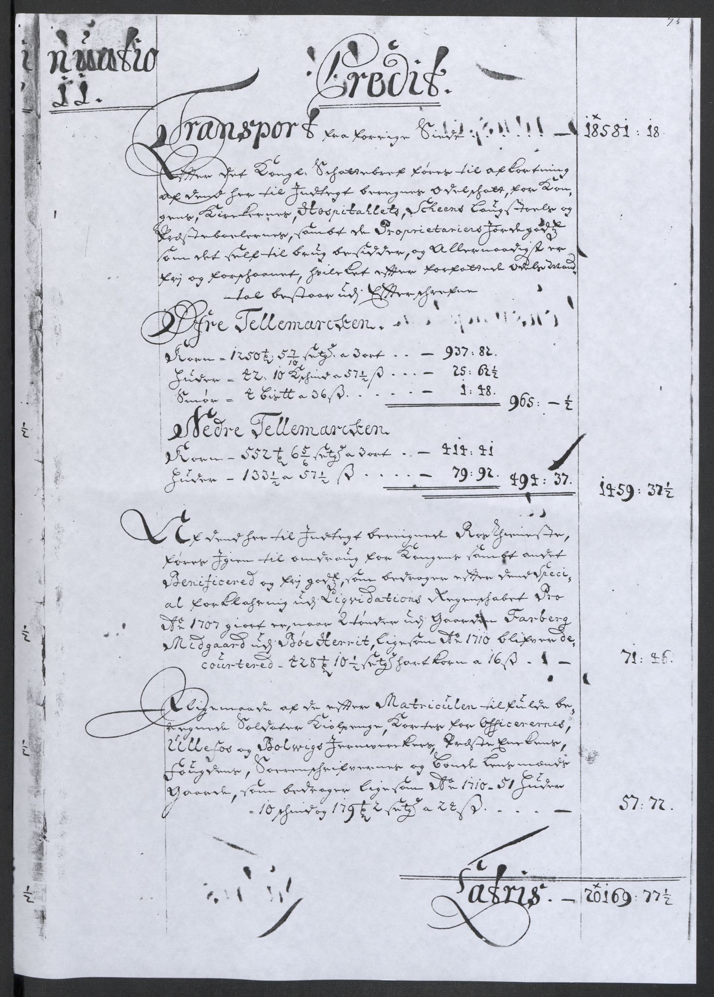 Rentekammeret inntil 1814, Reviderte regnskaper, Fogderegnskap, AV/RA-EA-4092/R36/L2120: Fogderegnskap Øvre og Nedre Telemark og Bamble, 1711, p. 10