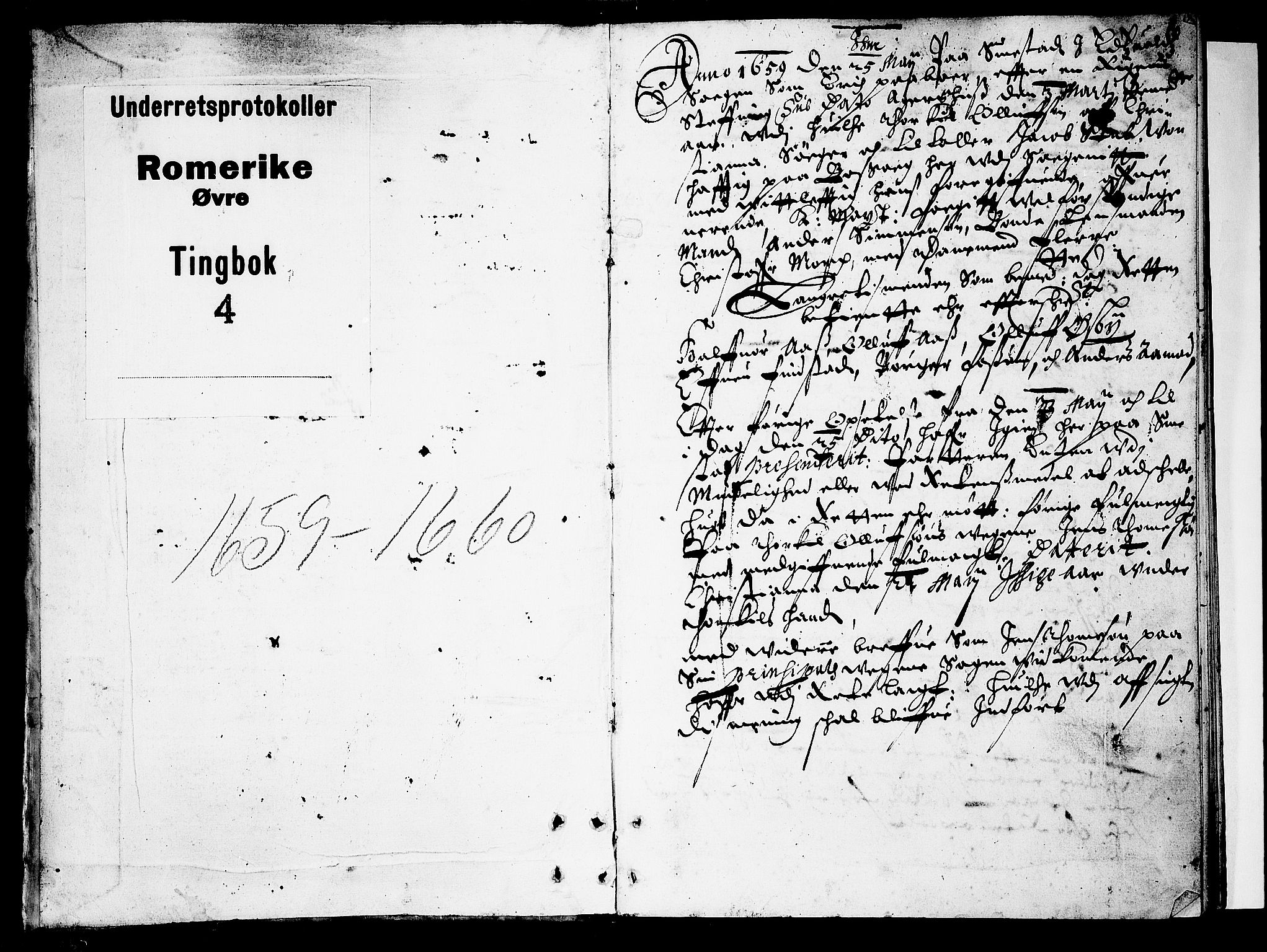 Øvre Romerike sorenskriveri, SAO/A-10649/F/Fb/L0004: Tingbok 4, 1659-1660, p. 0b-1a