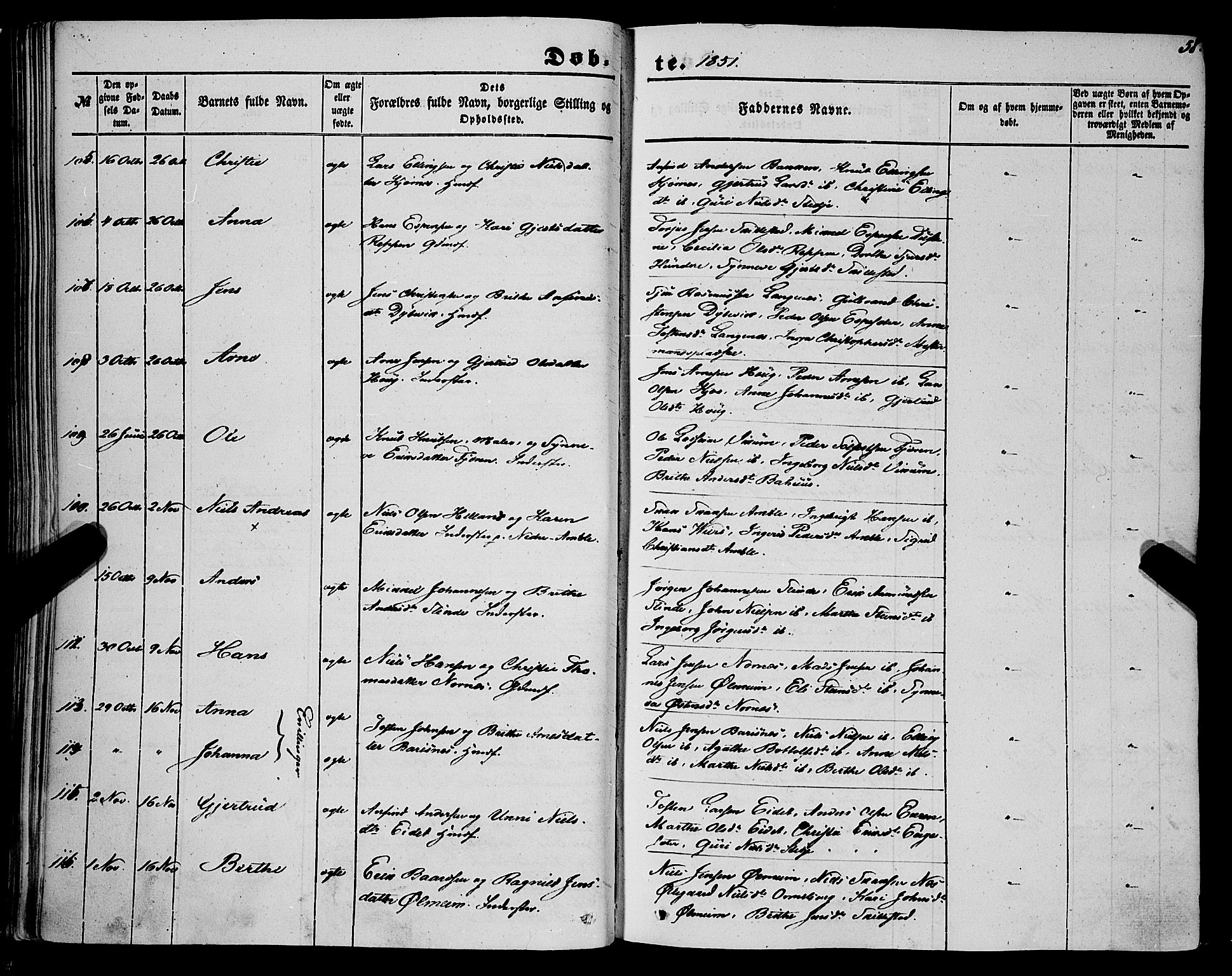 Sogndal sokneprestembete, AV/SAB-A-81301/H/Haa/Haaa/L0012I: Parish register (official) no. A 12I, 1847-1859, p. 58