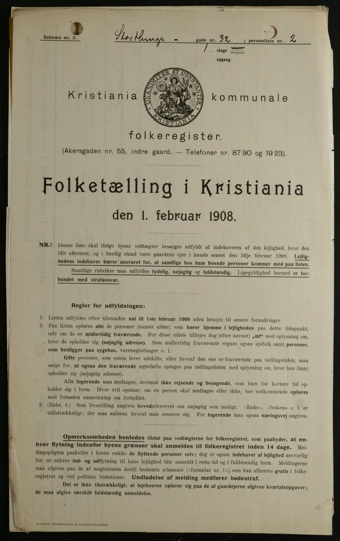 OBA, Municipal Census 1908 for Kristiania, 1908, p. 93131