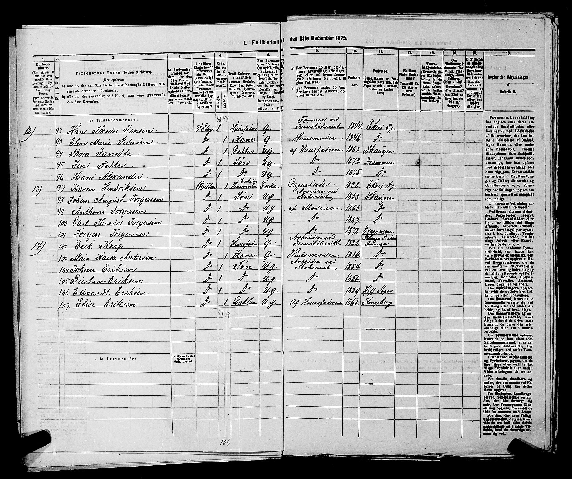 SAKO, 1875 census for 0602 Drammen, 1875, p. 3765