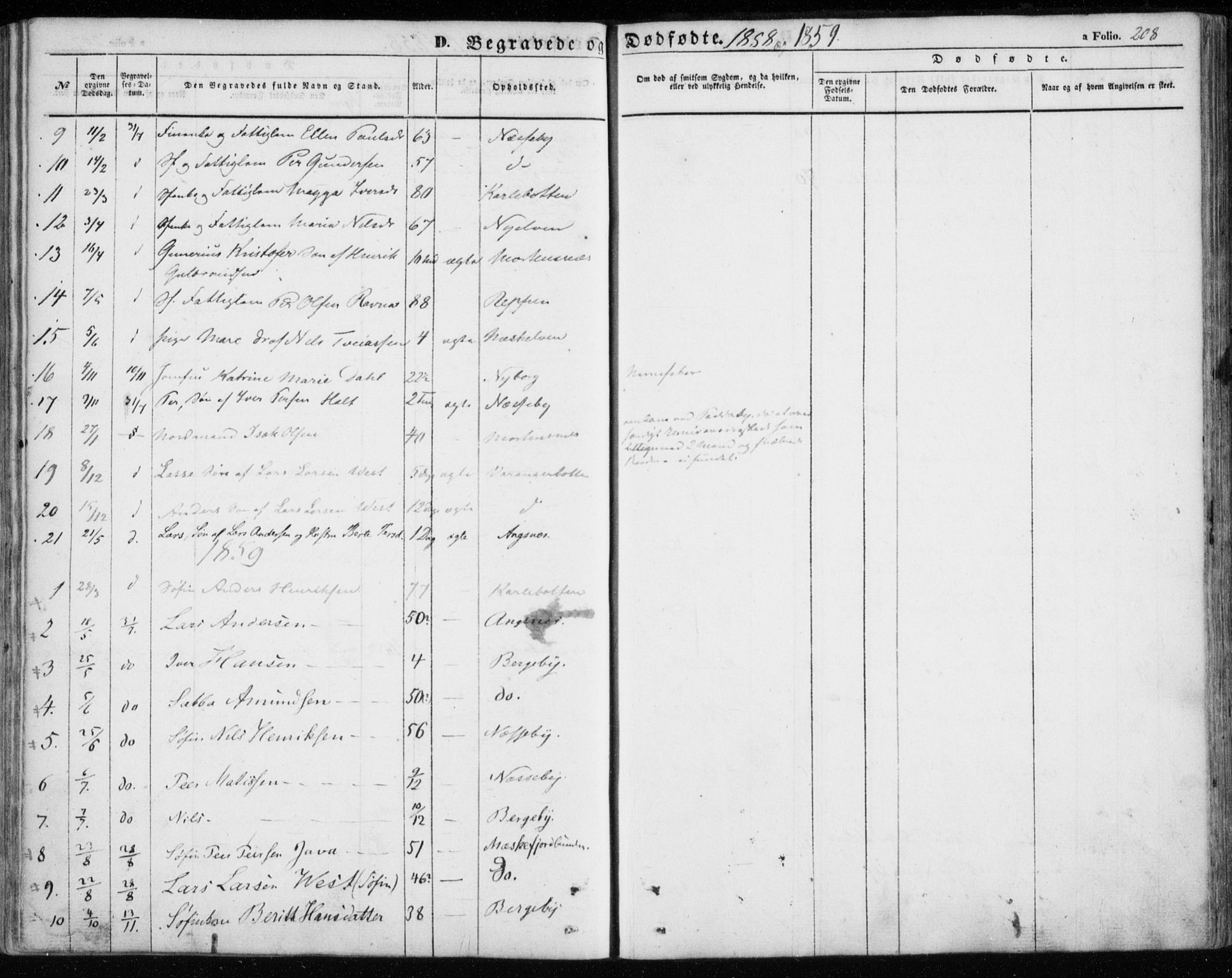 Nesseby sokneprestkontor, SATØ/S-1330/H/Ha/L0002kirke: Parish register (official) no. 2, 1856-1864, p. 208