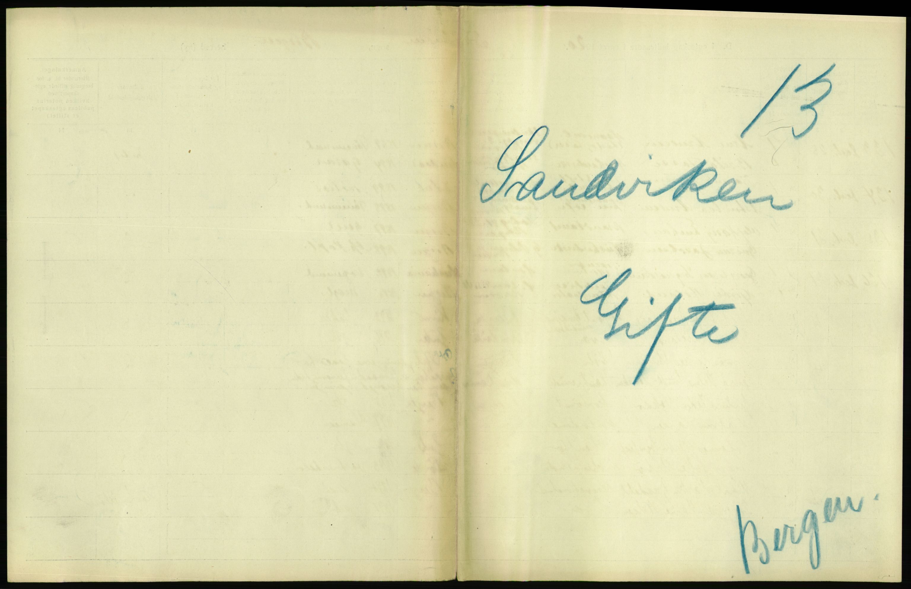 Statistisk sentralbyrå, Sosiodemografiske emner, Befolkning, AV/RA-S-2228/D/Df/Dfb/Dfbj/L0042: Bergen: Gifte, døde, dødfødte., 1920, p. 55