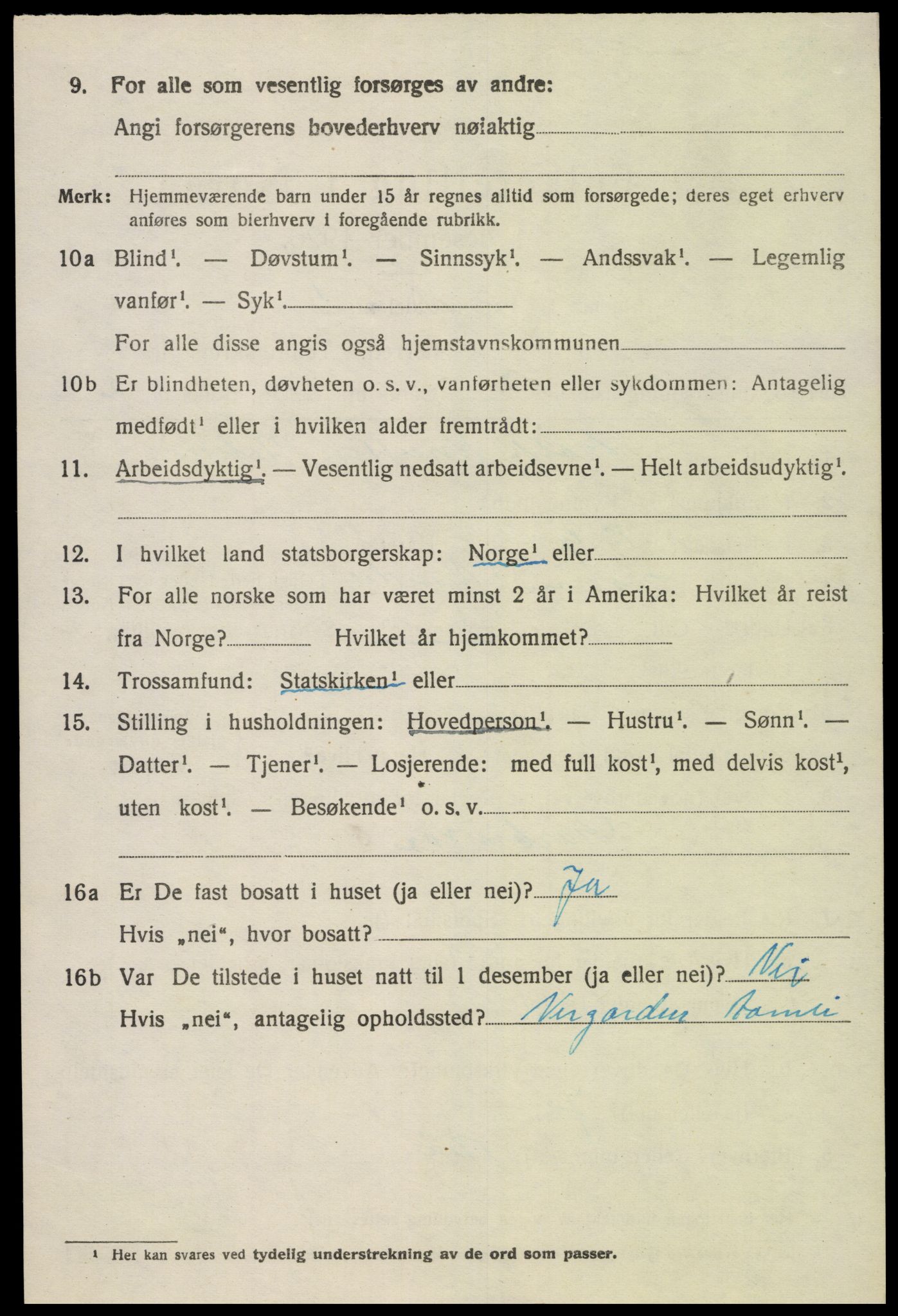 SAK, 1920 census for Åmli, 1920, p. 4206