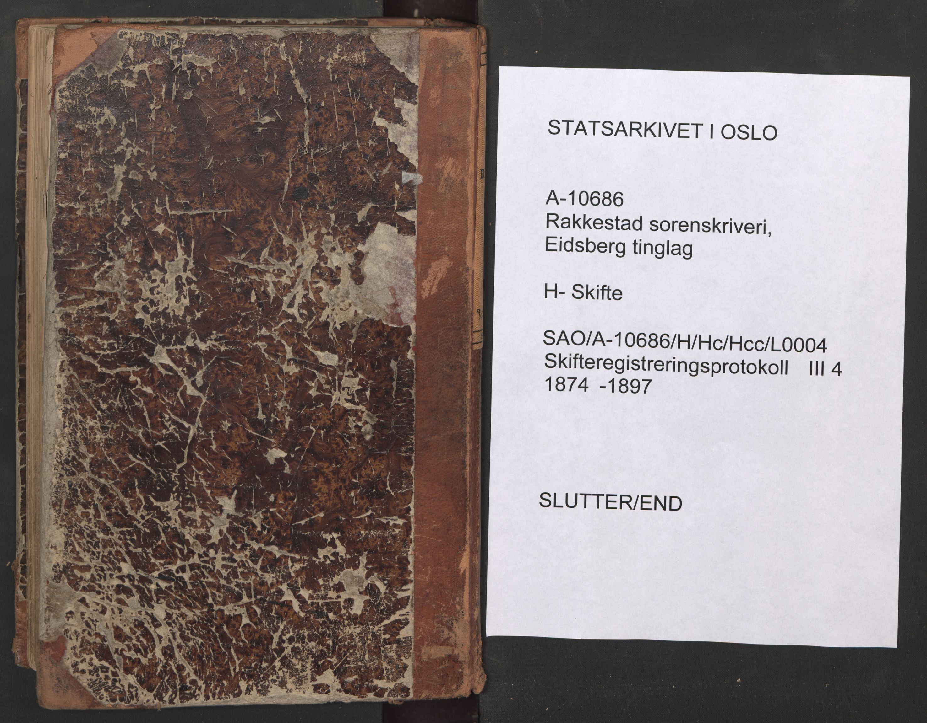 Rakkestad sorenskriveri, AV/SAO-A-10686/H/Hc/Hcc/L0004: Skifteregistreringsprotokoller, 1874-1897