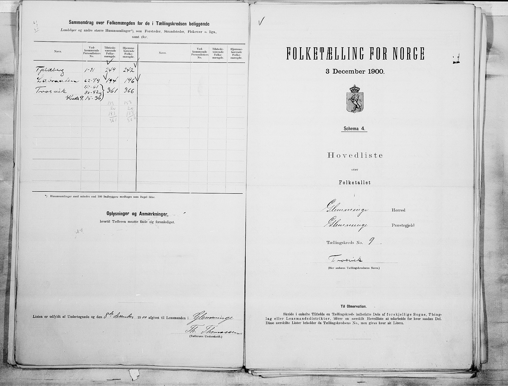 SAO, 1900 census for Glemmen, 1900, p. 20