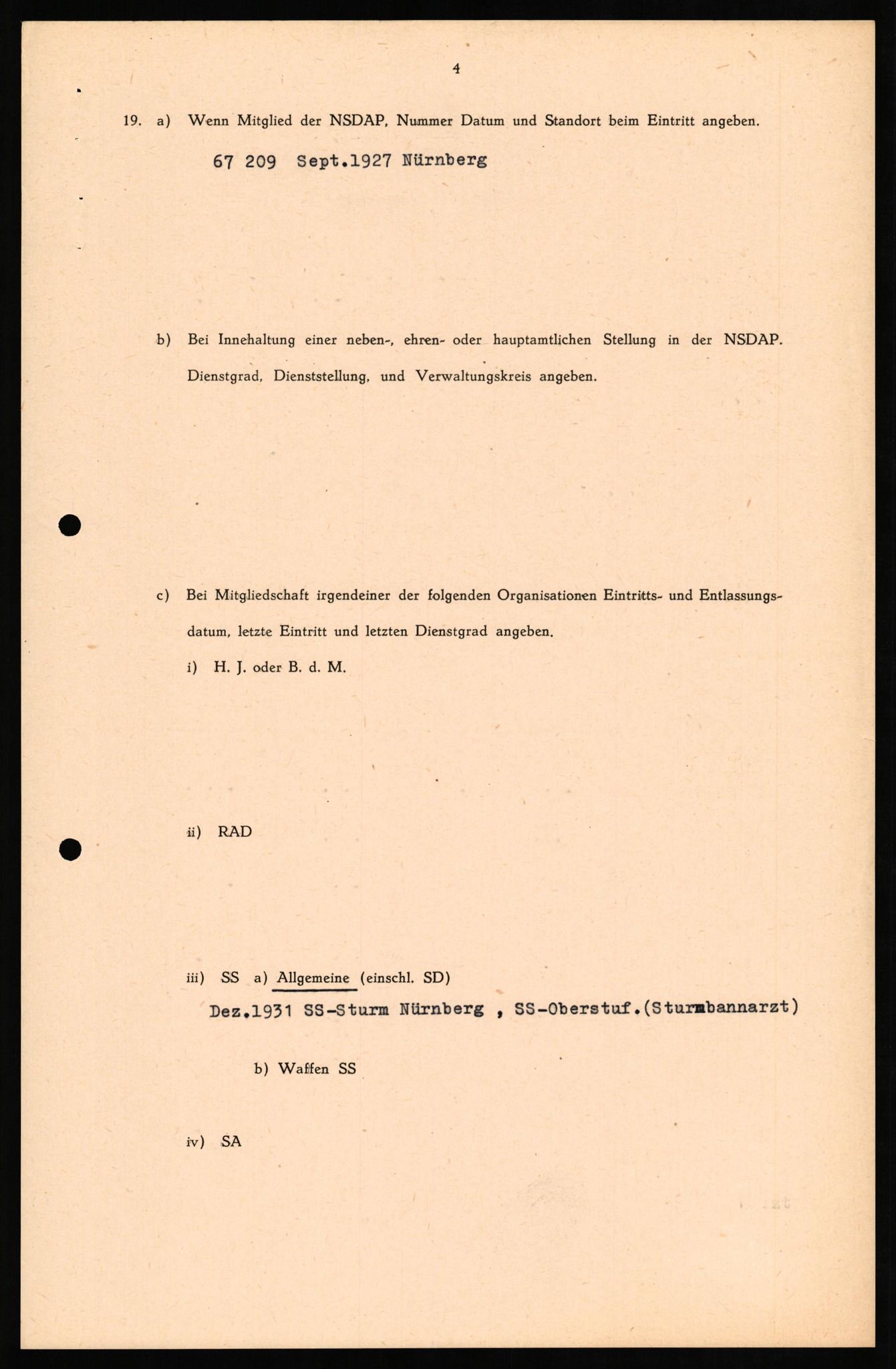 Forsvaret, Forsvarets overkommando II, AV/RA-RAFA-3915/D/Db/L0016: CI Questionaires. Tyske okkupasjonsstyrker i Norge. Tyskere., 1945-1946, p. 5