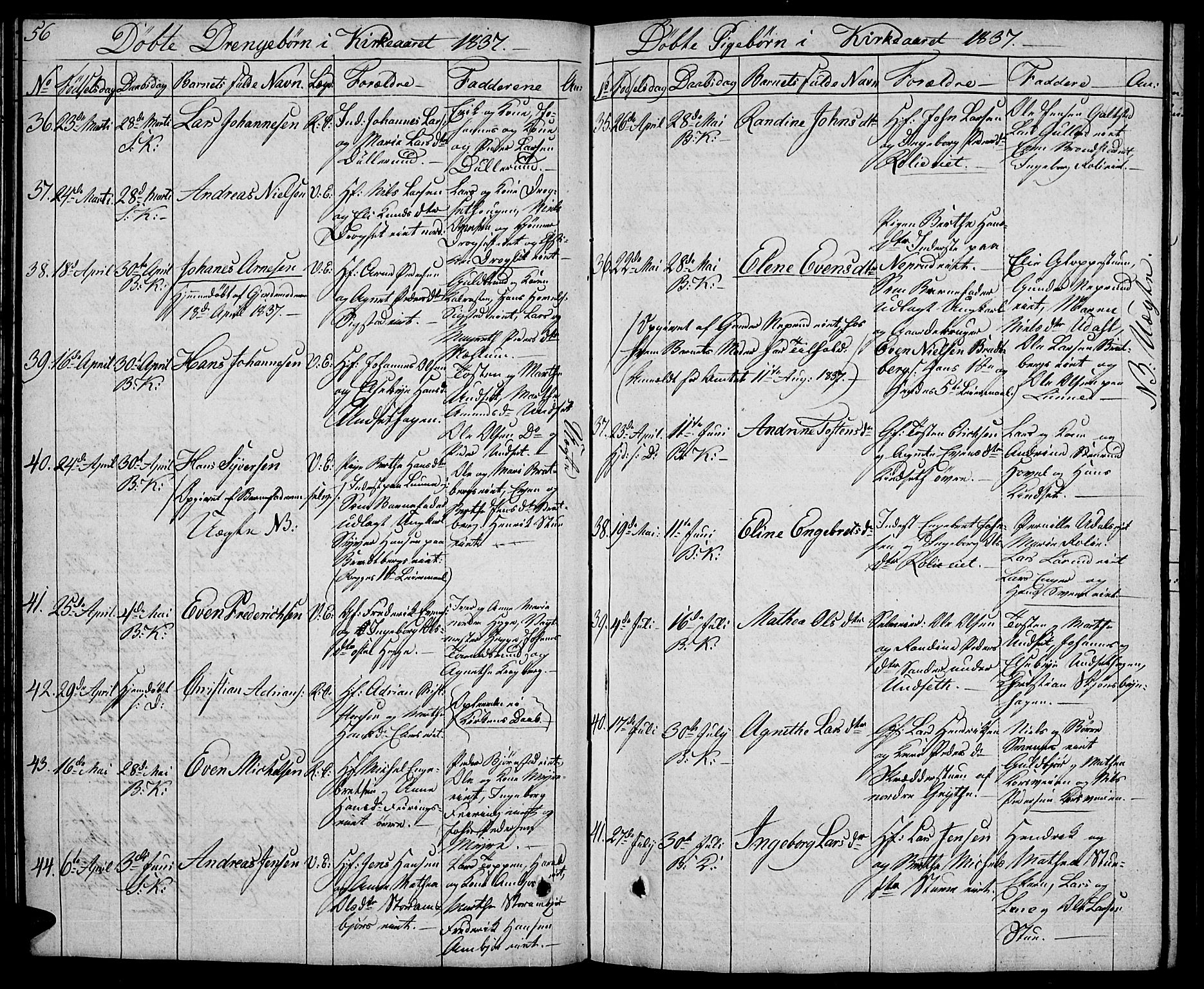 Biri prestekontor, AV/SAH-PREST-096/H/Ha/Hab/L0002: Parish register (copy) no. 2, 1828-1842, p. 56