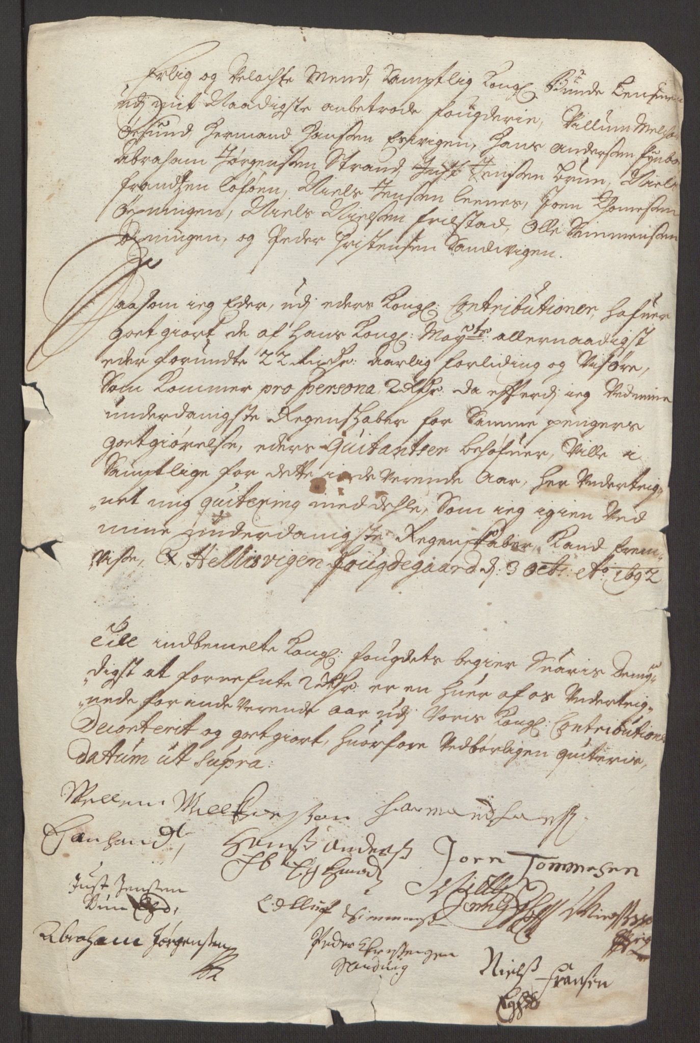 Rentekammeret inntil 1814, Reviderte regnskaper, Fogderegnskap, AV/RA-EA-4092/R65/L4504: Fogderegnskap Helgeland, 1691-1692, p. 325