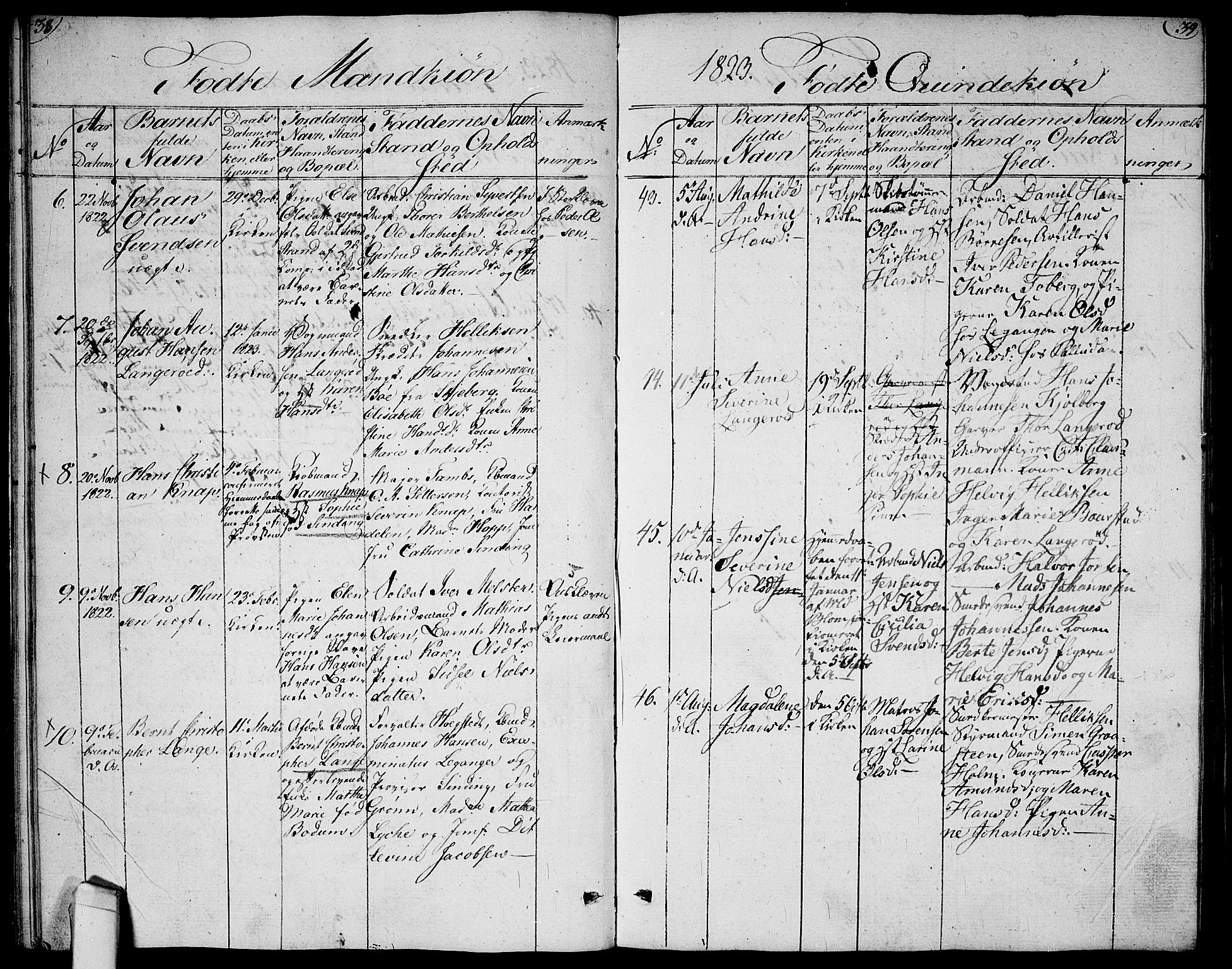 Halden prestekontor Kirkebøker, AV/SAO-A-10909/G/Ga/L0002: Parish register (copy) no. 2, 1821-1834, p. 38-39