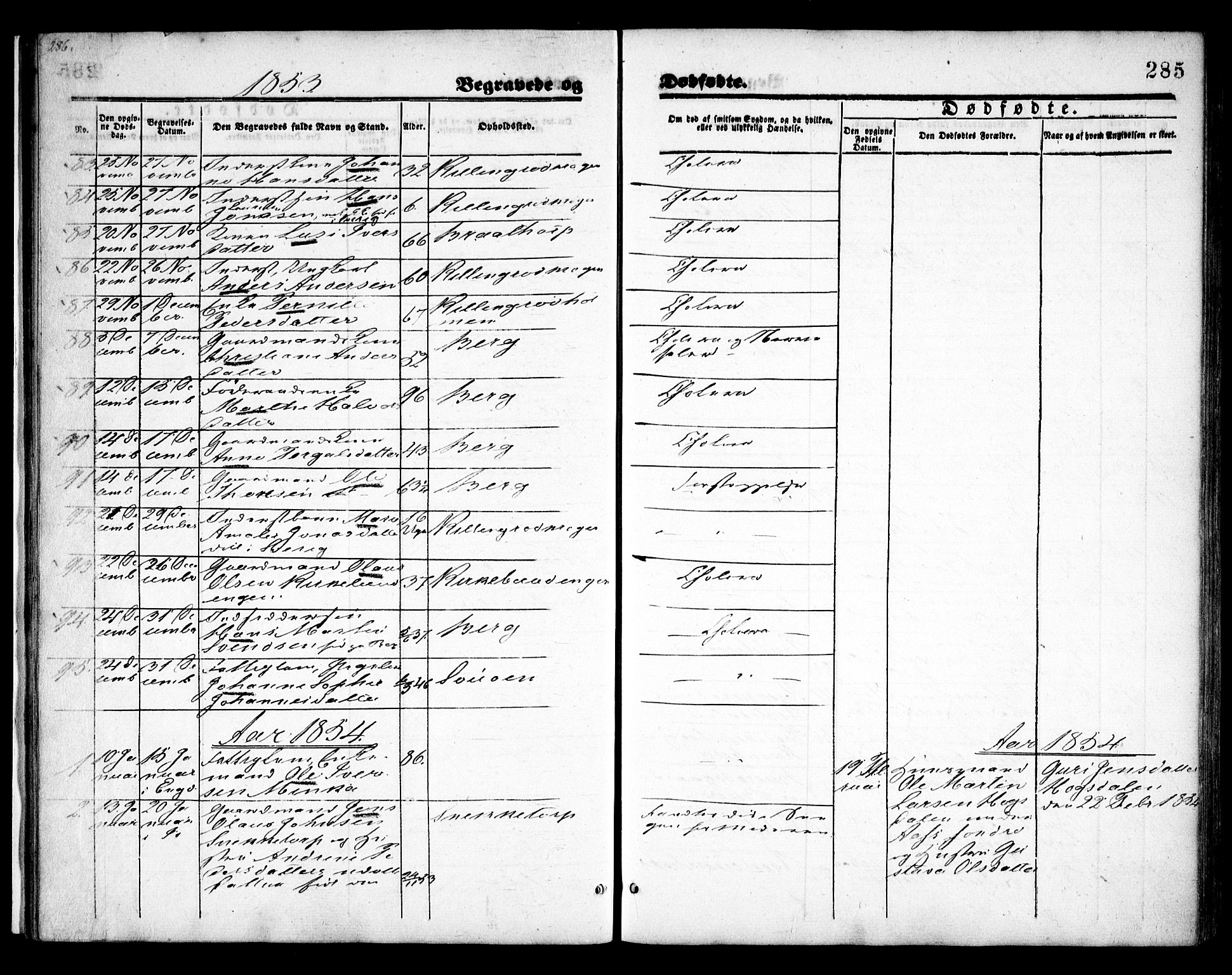 Idd prestekontor Kirkebøker, SAO/A-10911/F/Fc/L0004b: Parish register (official) no. III 4B, 1848-1860, p. 285