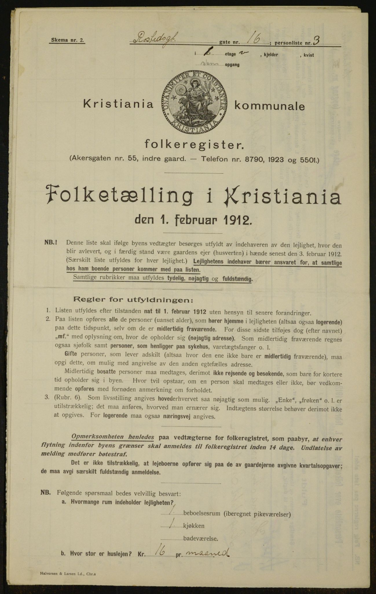 OBA, Municipal Census 1912 for Kristiania, 1912, p. 84692