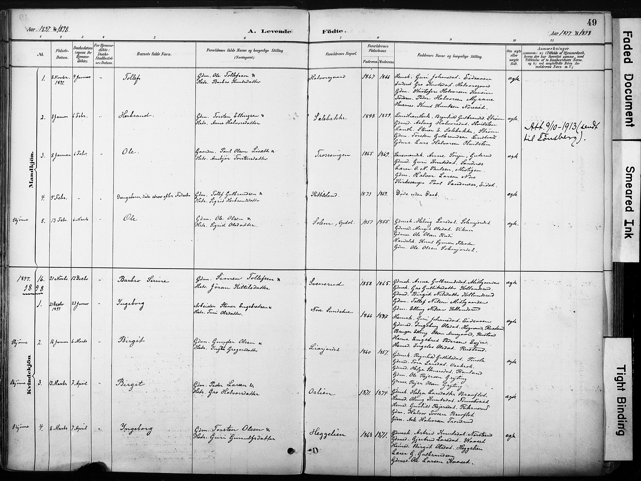 Nore kirkebøker, AV/SAKO-A-238/F/Fb/L0002: Parish register (official) no. II 2, 1886-1906, p. 49