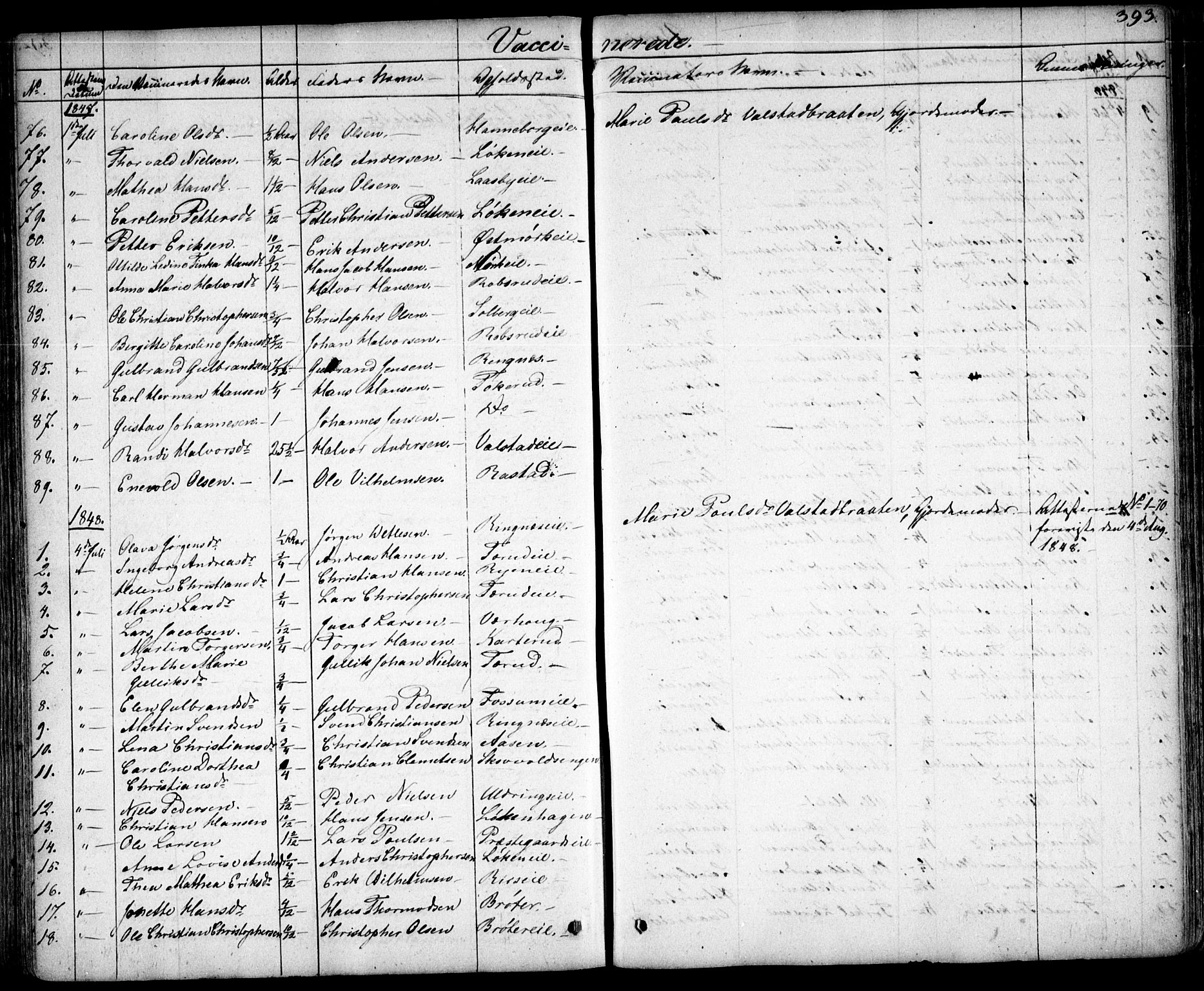 Skedsmo prestekontor Kirkebøker, SAO/A-10033a/F/Fa/L0009: Parish register (official) no. I 9, 1830-1853, p. 393