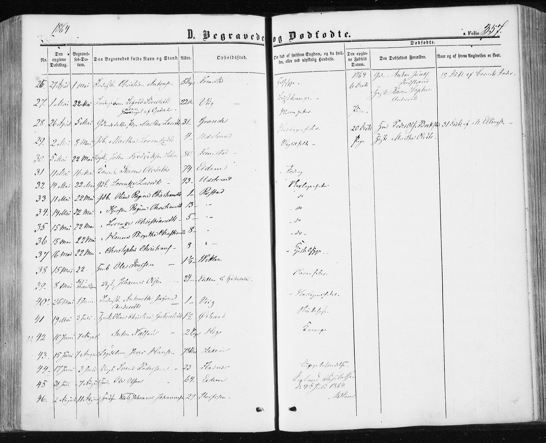 Ministerialprotokoller, klokkerbøker og fødselsregistre - Sør-Trøndelag, SAT/A-1456/659/L0737: Parish register (official) no. 659A07, 1857-1875, p. 357