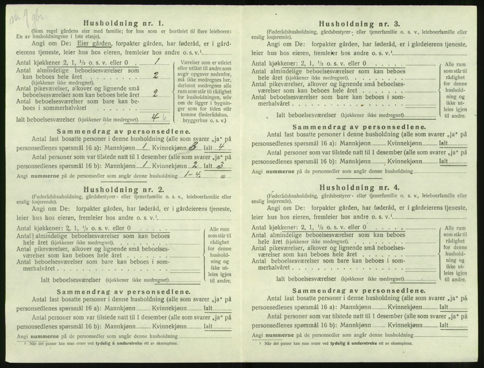 SAT, 1920 census for Hareid, 1920, p. 446