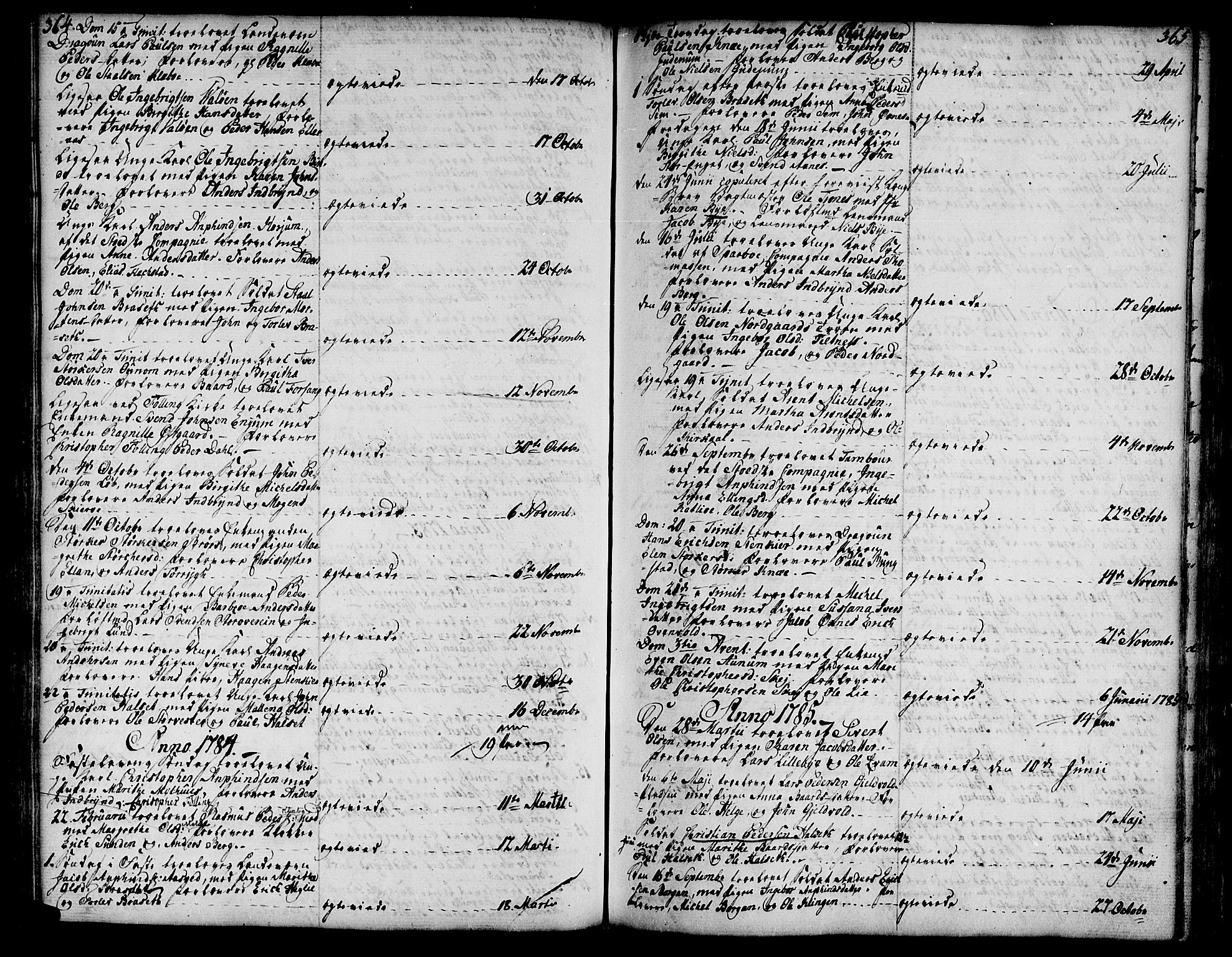 Ministerialprotokoller, klokkerbøker og fødselsregistre - Nord-Trøndelag, SAT/A-1458/746/L0440: Parish register (official) no. 746A02, 1760-1815, p. 364-365