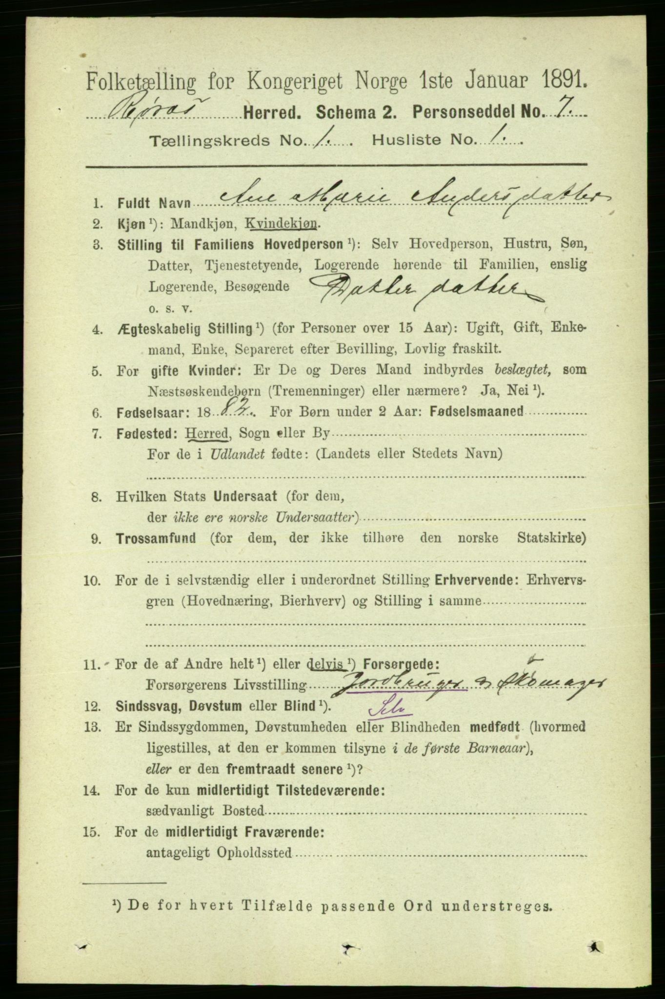 RA, 1891 census for 1640 Røros, 1891, p. 74