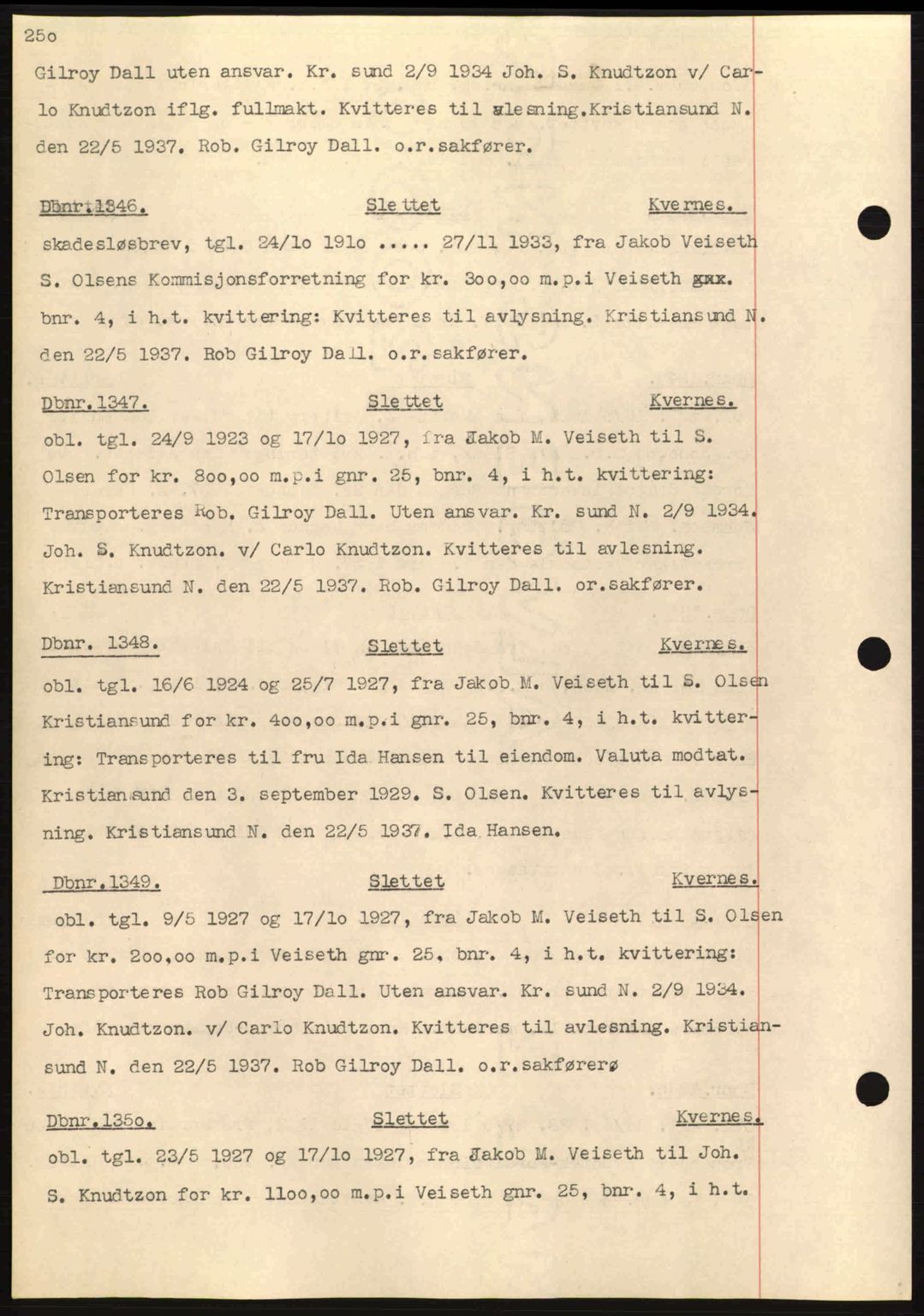 Nordmøre sorenskriveri, AV/SAT-A-4132/1/2/2Ca: Mortgage book no. C80, 1936-1939, Diary no: : 1346/1937