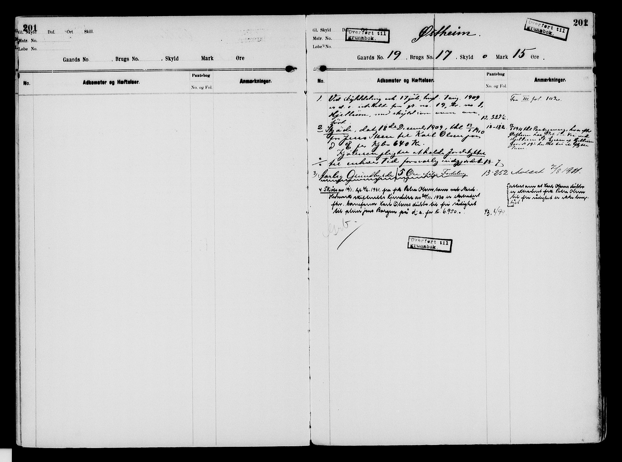 Nord-Hedmark sorenskriveri, SAH/TING-012/H/Ha/Had/Hade/L0003: Mortgage register no. 4.3, 1899-1940, p. 201