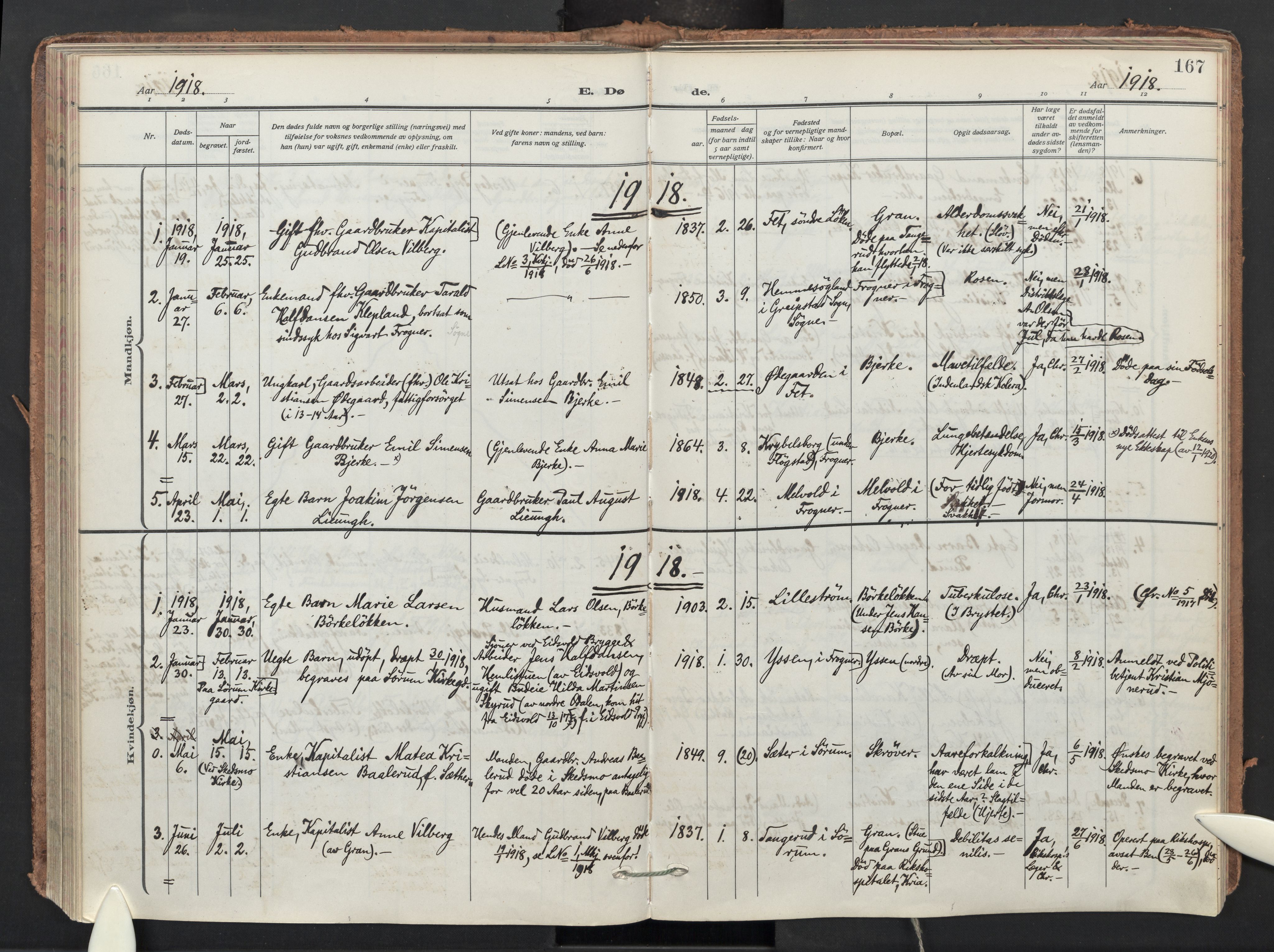 Sørum prestekontor Kirkebøker, AV/SAO-A-10303/F/Fb/L0002: Parish register (official) no. II 2, 1915-1954, p. 167