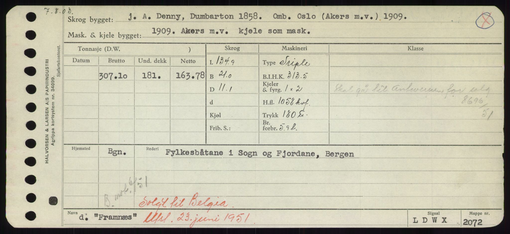 Sjøfartsdirektoratet med forløpere, Skipsmålingen, AV/RA-S-1627/H/Hd/L0011: Fartøy, Fla-Får, p. 285