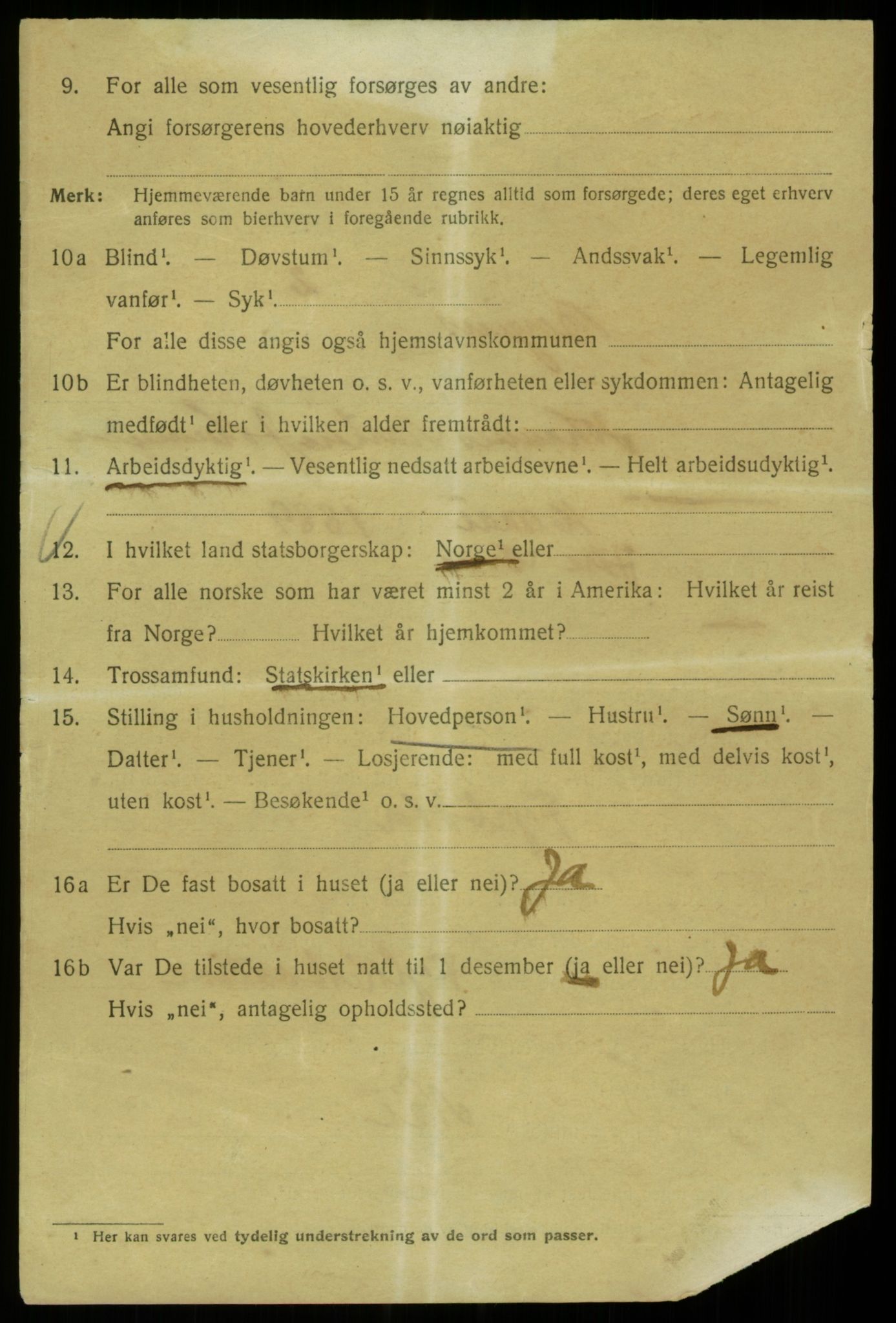 SAB, 1920 census for Bergen, 1920, p. 96103