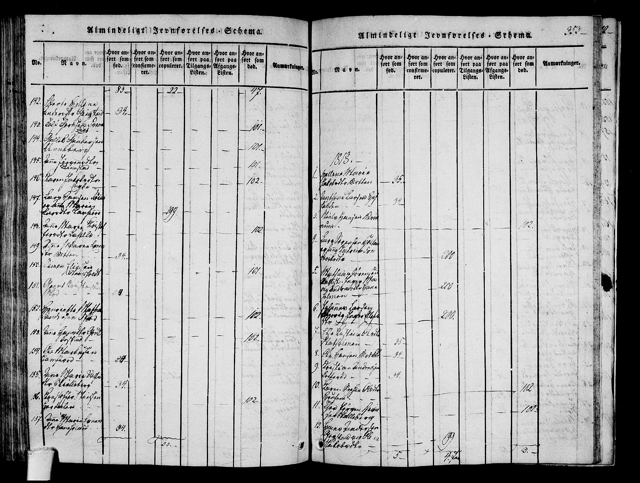 Sandar kirkebøker, SAKO/A-243/F/Fa/L0004: Parish register (official) no. 4, 1814-1832, p. 353