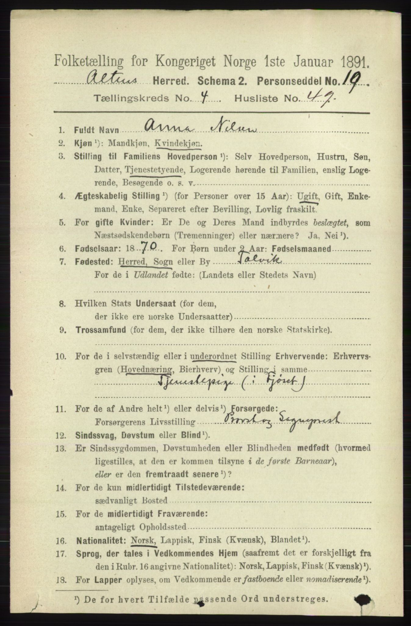 RA, 1891 census for 2012 Alta, 1891, p. 1618